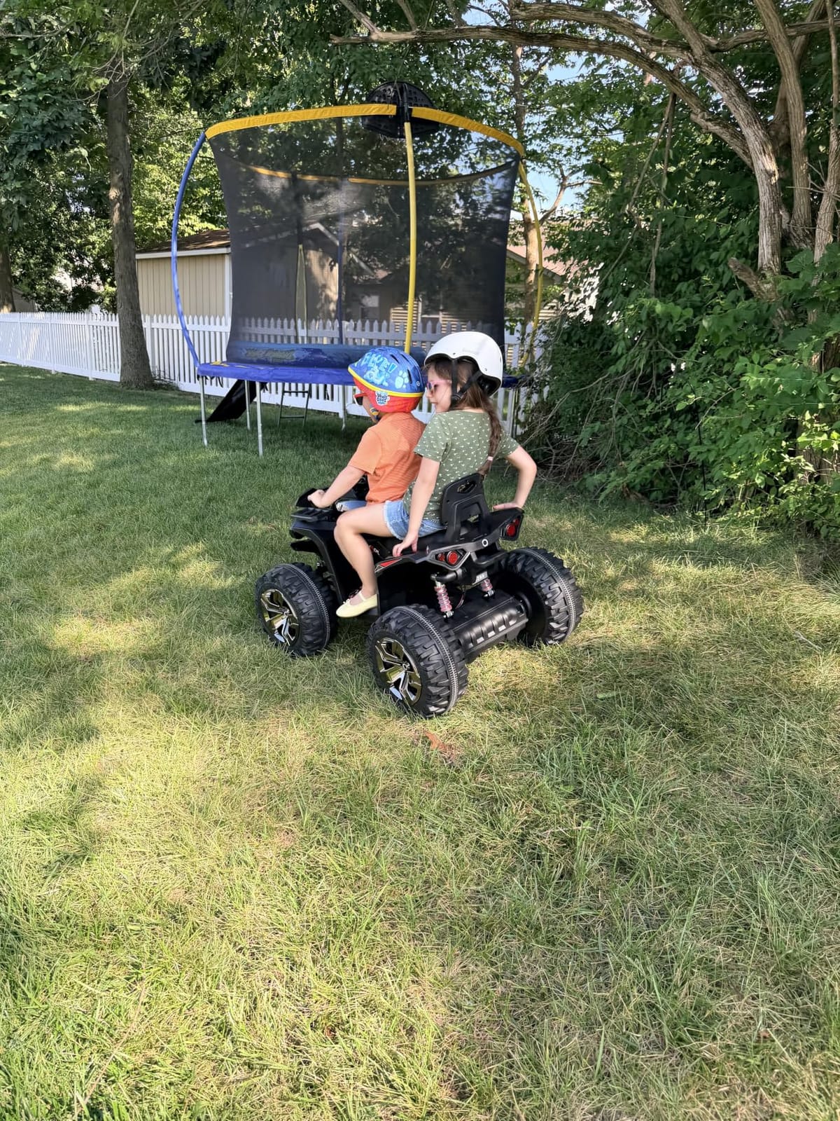 JOYRACER 24V 2 Seater Kids ATV 4 Wheeler, 4x4 Ride on Toys w/800W Engines, 9AH Battery Powered Electric Vehicle w/LED Light Bluetooth, MP3, USB, Spring Suspension, Kids Quad for Girls, Red customer photo 2