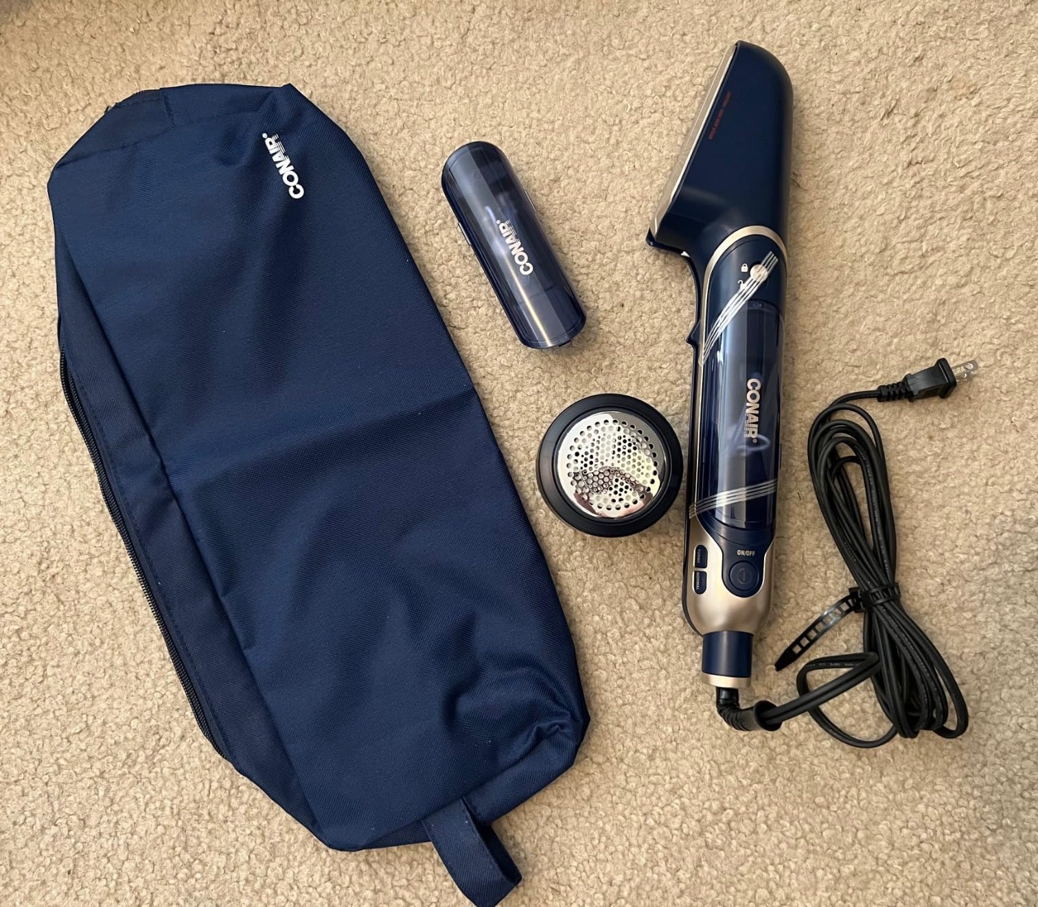 Conair SteamStylist 3-in-1 Steam Press and Iron Steamer for Clothes, Clothes Steamers for Clothes, Travel Steamer, Includes Fabric Shaver, Extra Water Tank and Storage Bag, Midnight Blue customer photo 2