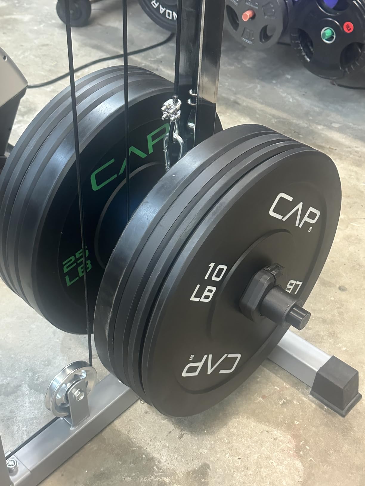 CAP 2-inch Olympic Bumper Plate Weight Set | 100-370 lbs | Multiple Colors | Storage Rack Optional customer photo 2