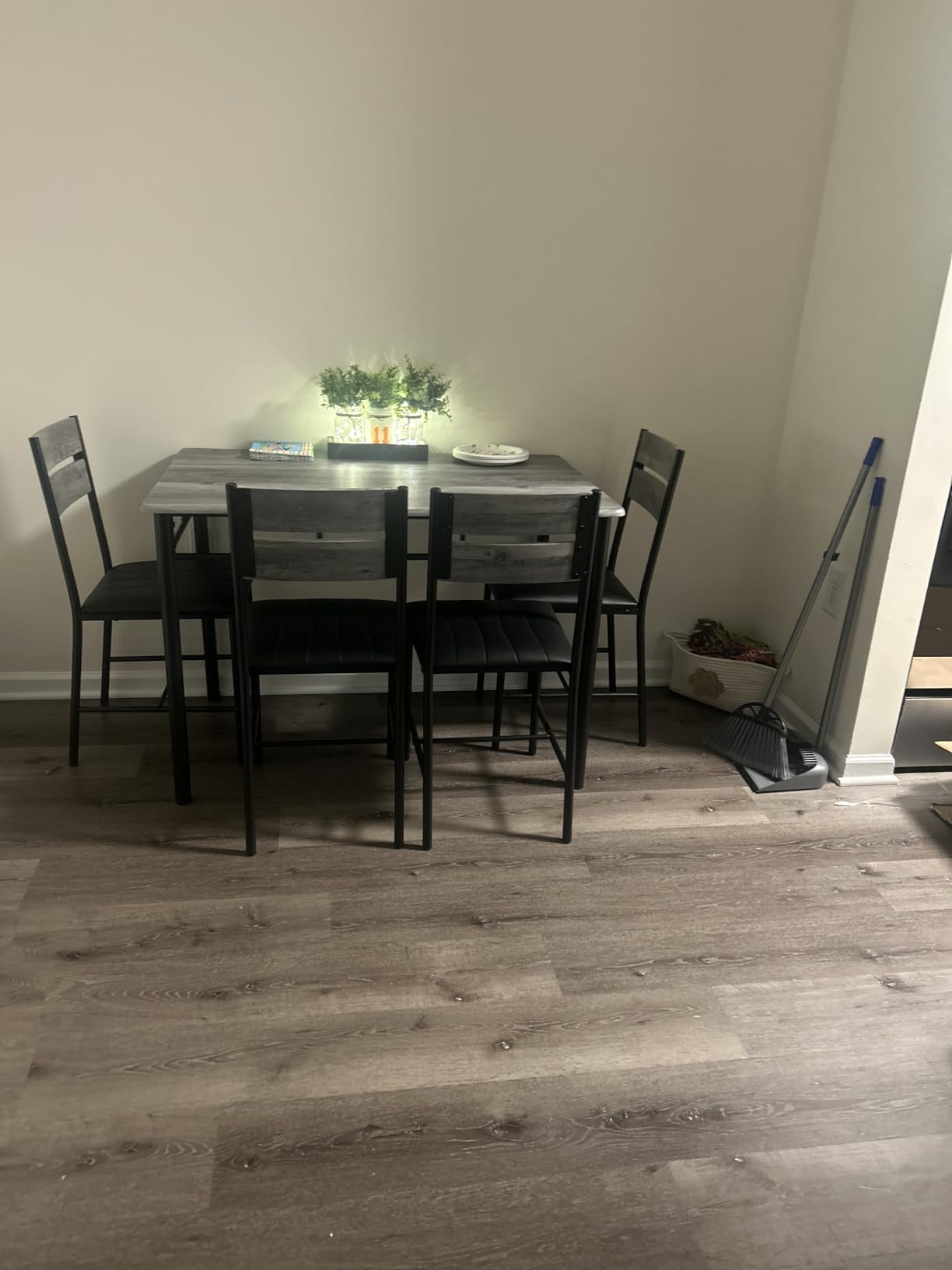 IRONCK Dining Table Set for 4, Grey customer photo 1