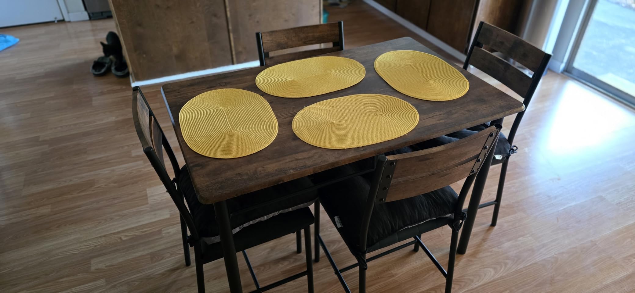 IRONCK Dining Table Set for 4, Grey customer photo 2