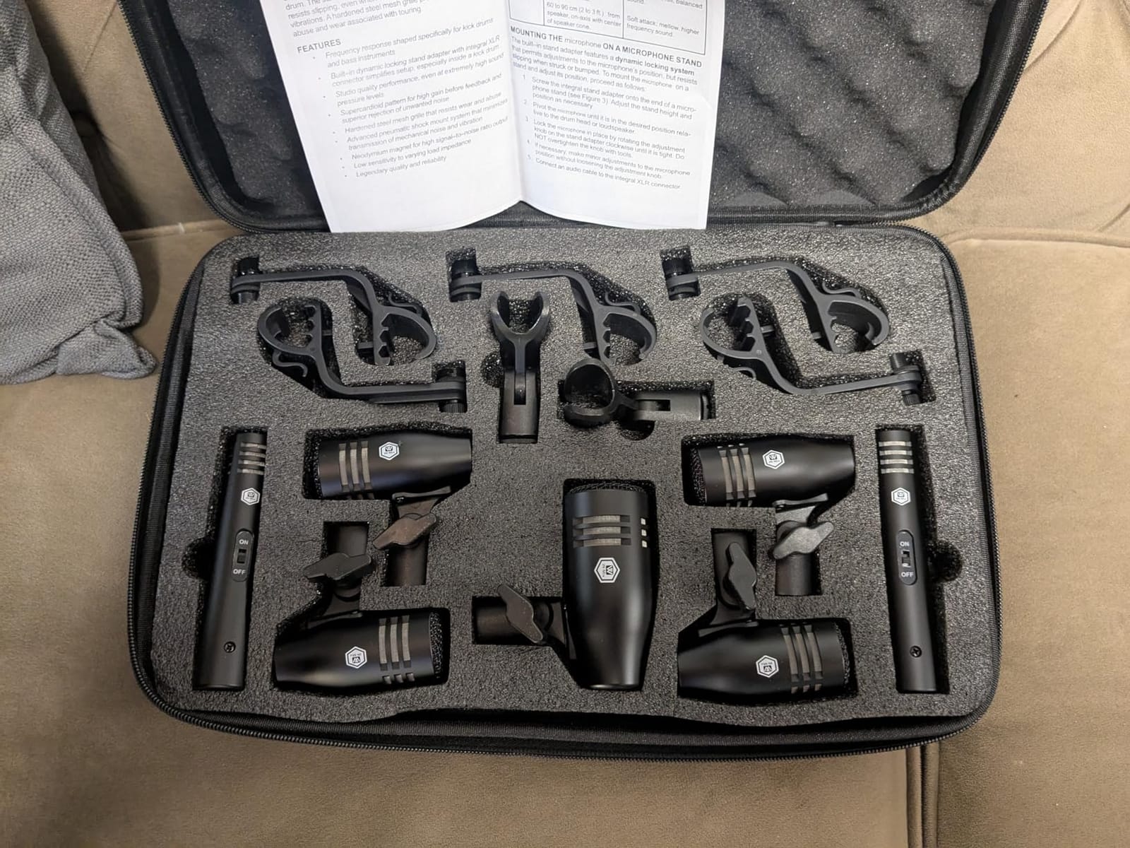 W IN-MIX 7 Piece Wired Dynamic Drum Mic Kit (Whole Metal)- Kick Bass, Tom/Snare & Cymbals Microphone Use for Drums, Vocal, Other Instrument Complete with Thread Clip, Mics Holder customer photo 1