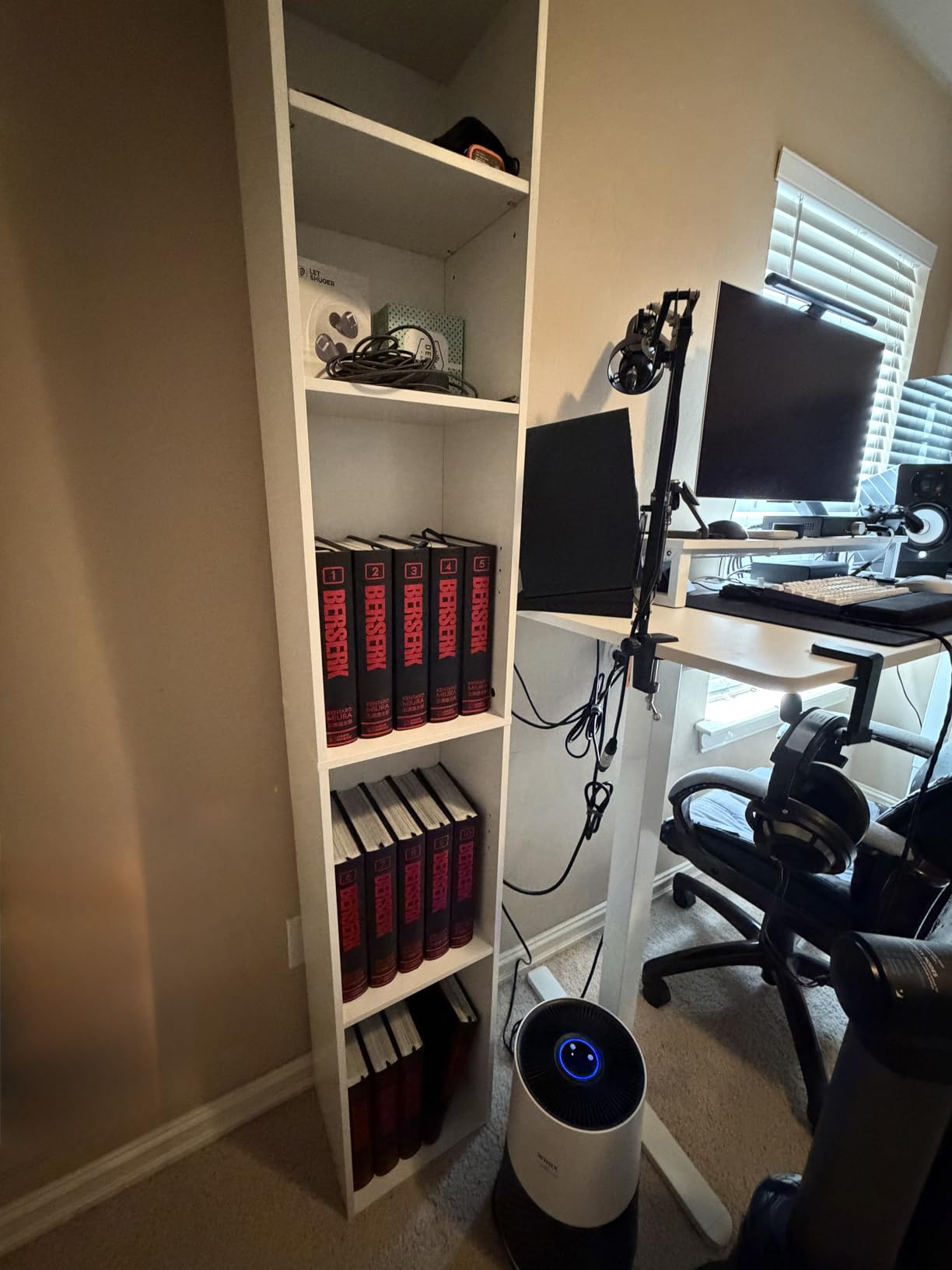 FOTOSOK Bookshelf Bookcase 8-Tier Narrow Bookshelf Tall CD Media Tower Rack customer photo 2