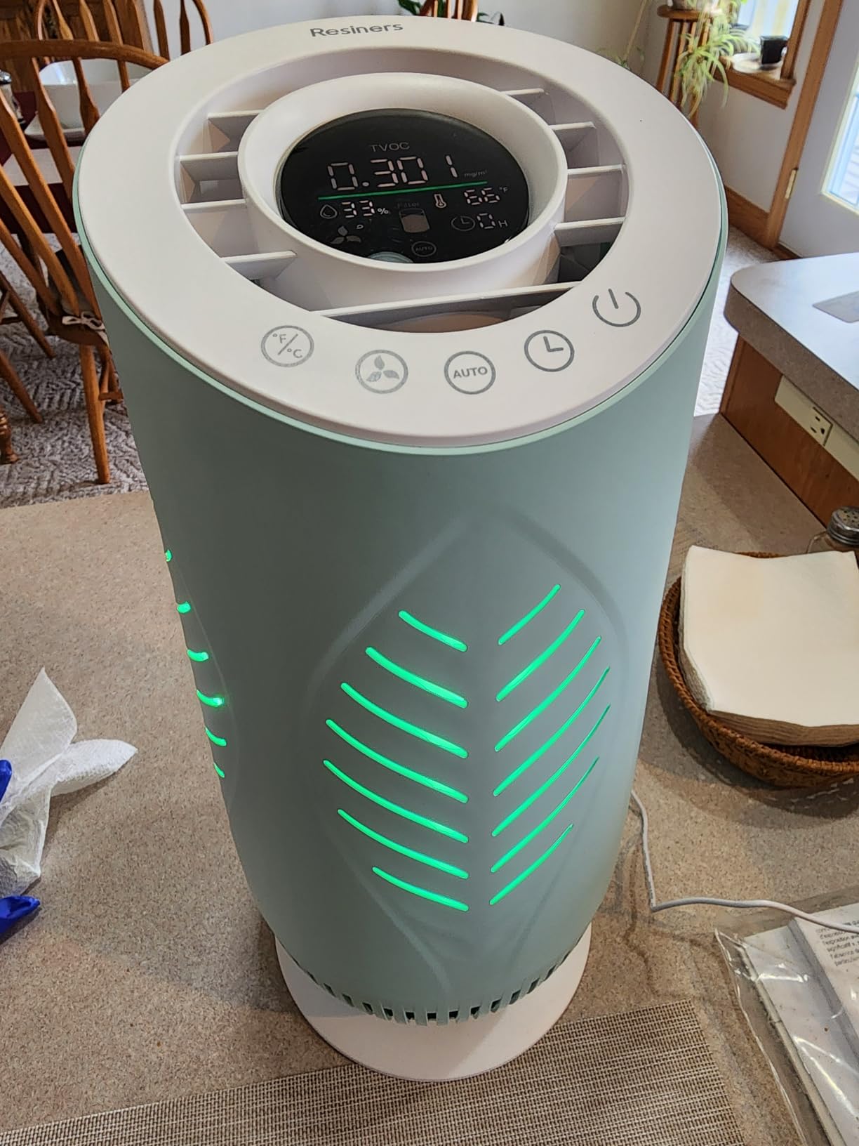 Resiners AirPure Air Purifier with H13 True HEPA Filter for Epoxy Resin | Real-Time TVOC Display, Auto Mode, Real-Time Temp & Humidity Display, Applicable space 151-344 ft²/14-32 m² customer photo 2