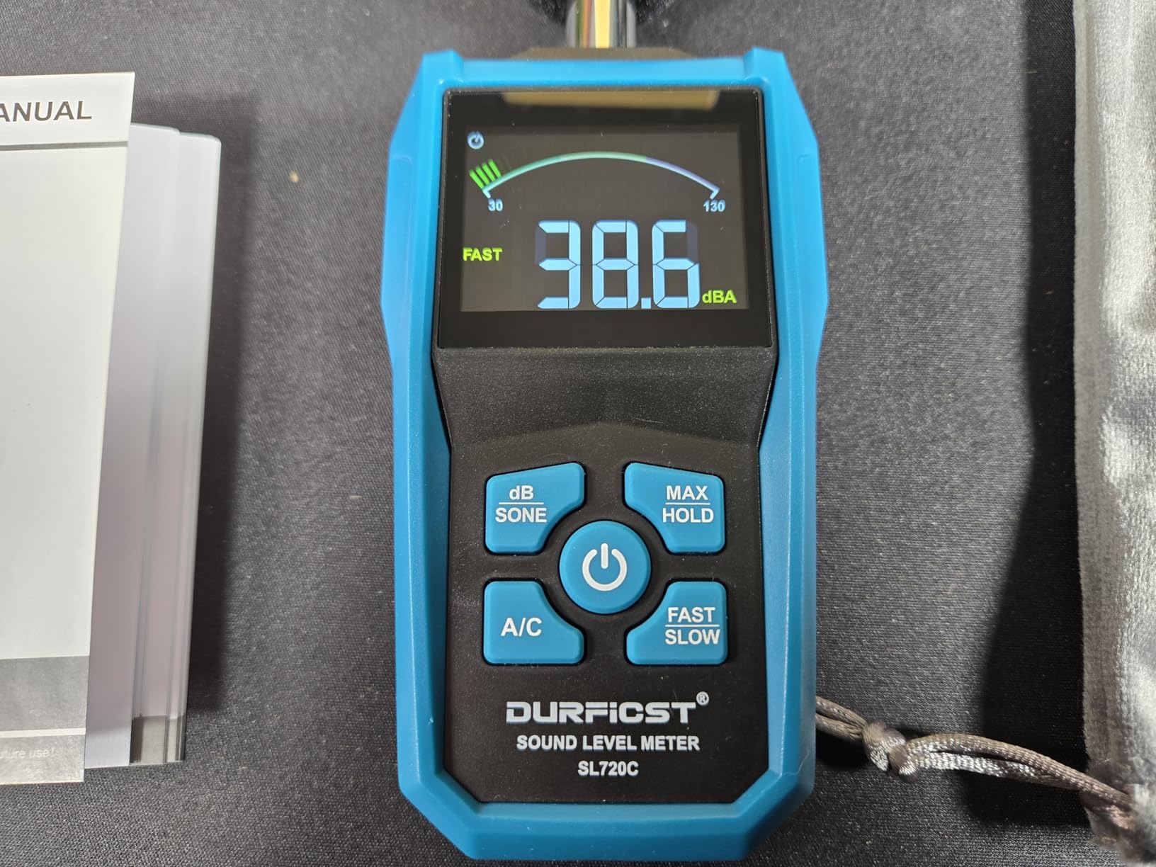 DURFICST Decibel Meter, Sound Level Meter, Noise Decibel Reader 30-130dB | Handheld DB Meter with A/C Weighted, dB/SONE, Fast/Slow, MAX/MIN, SPL Meter for Audio, Home, Industrial, Environmental Noise customer photo 1