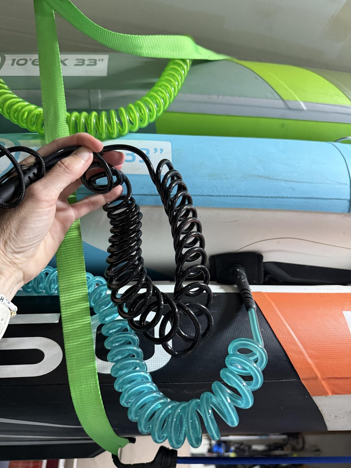 Abahub Coil SUP Leash,10 ft Coiled Paddle Board Leashes,5/7mm Legrope Strap customer photo 2