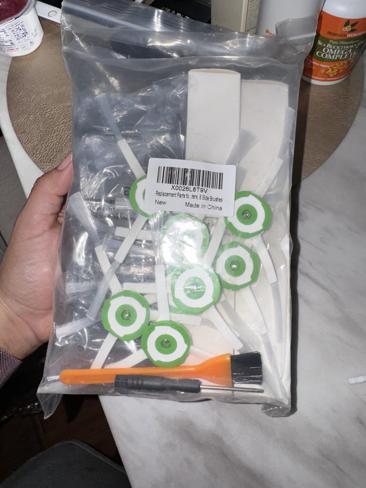 Replacement Parts for iRobot Roomba i7 i7+ i3 i3+ i4 i4+ i6 i6+ i8 i8+ E5 E6 E7 & J7 J7+ Vacuum Cleaner, 2 Set Rubber Brushes, 8 HEPA Filters, 8 Side Brushes, 1 Clean Brush, 1 Screwdriver, 22 Pack customer photo 1