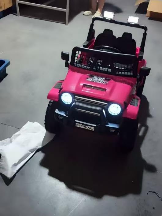 24V Ride on Toys, 2 Seater Kids Electric Car w/Remote Control, 4X4 Motor, 3 Speed, Bluetooth Music, Spring Suspension, LED Light, Off Road Power Car Wheel for Boys Girls Ages 3-8(Pink) customer photo 1