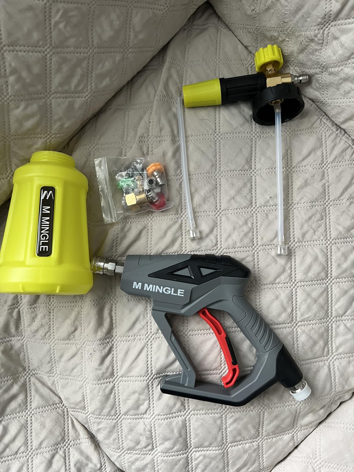 M MINGLE Pressure Washer Gun with Foam Cannon & Dual Connector Accessory | Car Wash Foam Gun Kit with 1/4 Inch Quick Connector, 5 Pressure Washer Nozzle Tips customer photo 1