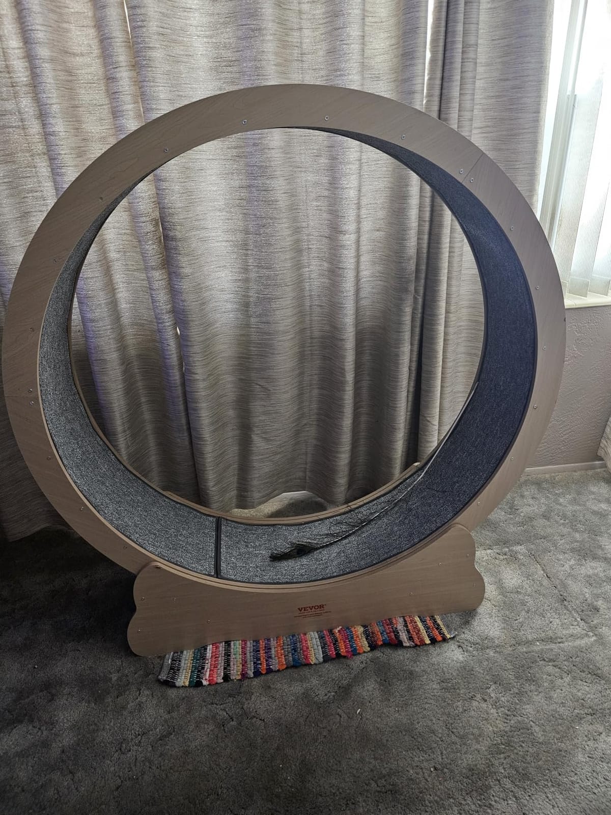 VEVOR Cat Exercise Wheel, Large Cat Treadmill Wheel for Indoor Cats, 35.8 inch Pet Running Wheel with Detachable Carpet and Teaser customer photo 1