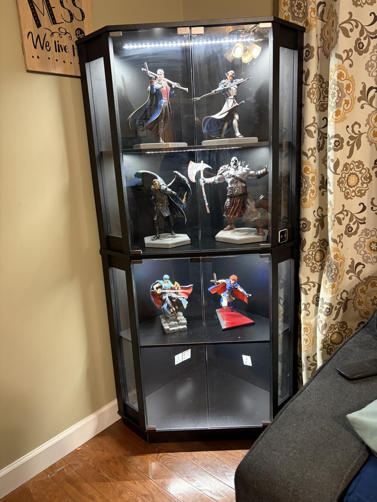 BROTTAR Lighted Corner Display Cabinet with Glass Doors for Collectibles customer photo 1
