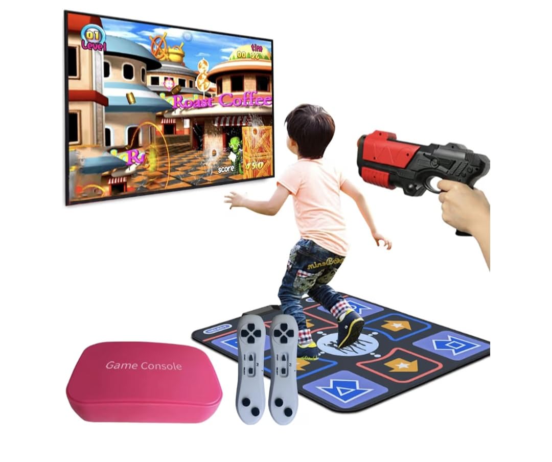 Retro TV Game Console for Kids,Kids TV Games with Dance Mat,with 21 AR Gun Shooting Game, 200+ Dance mat Songs,100+ independently Developed Games, Plug and Play,Giftware for Boys & Girls customer photo 1
