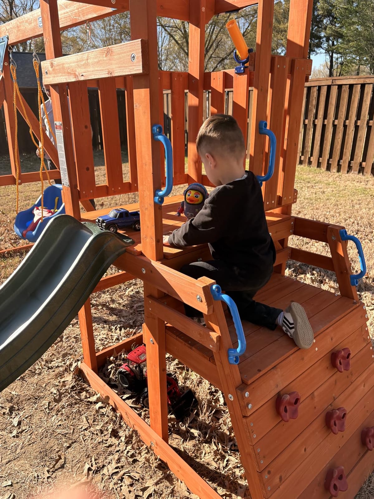 ROBUD Swing Sets for Backyard, Wooden Swing Set customer photo 2