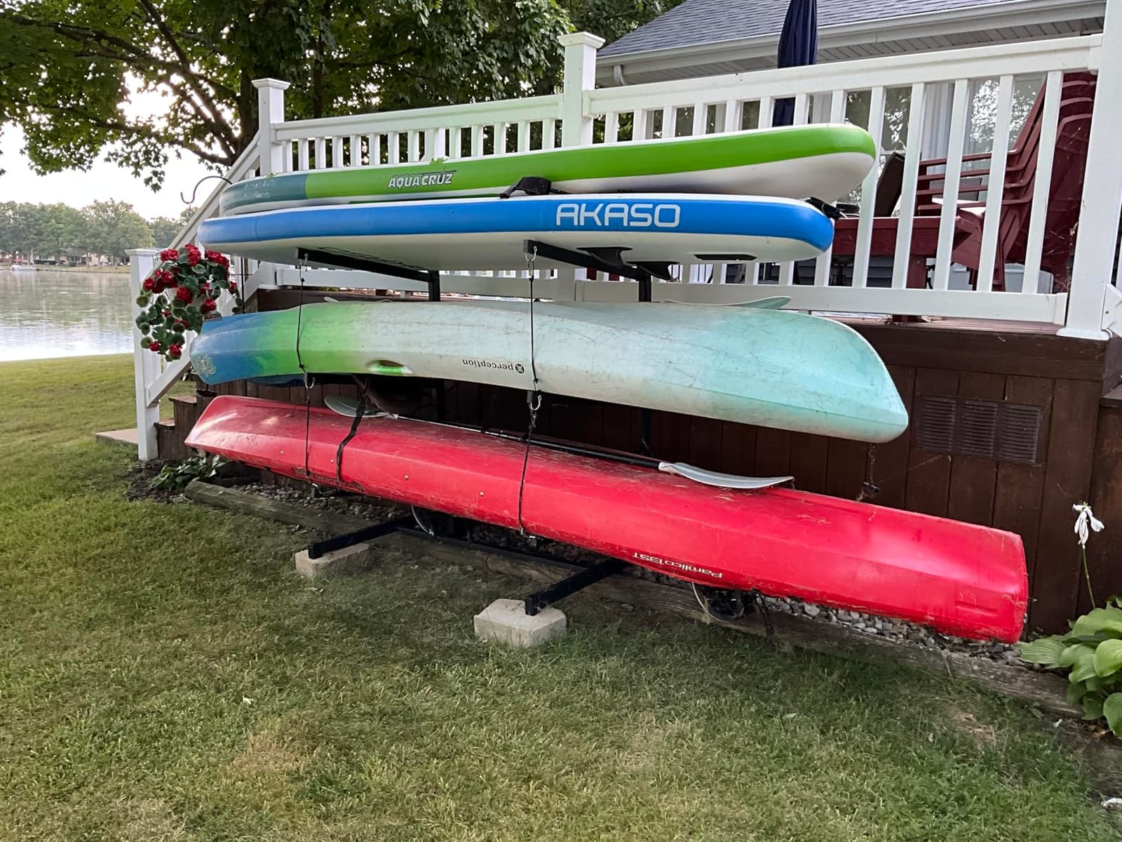 JY PERFORMANCE Kayak Storage Rack, 2/3/4 Level Kayak Rack for Garage, Freestanding Steel Stand customer photo 2