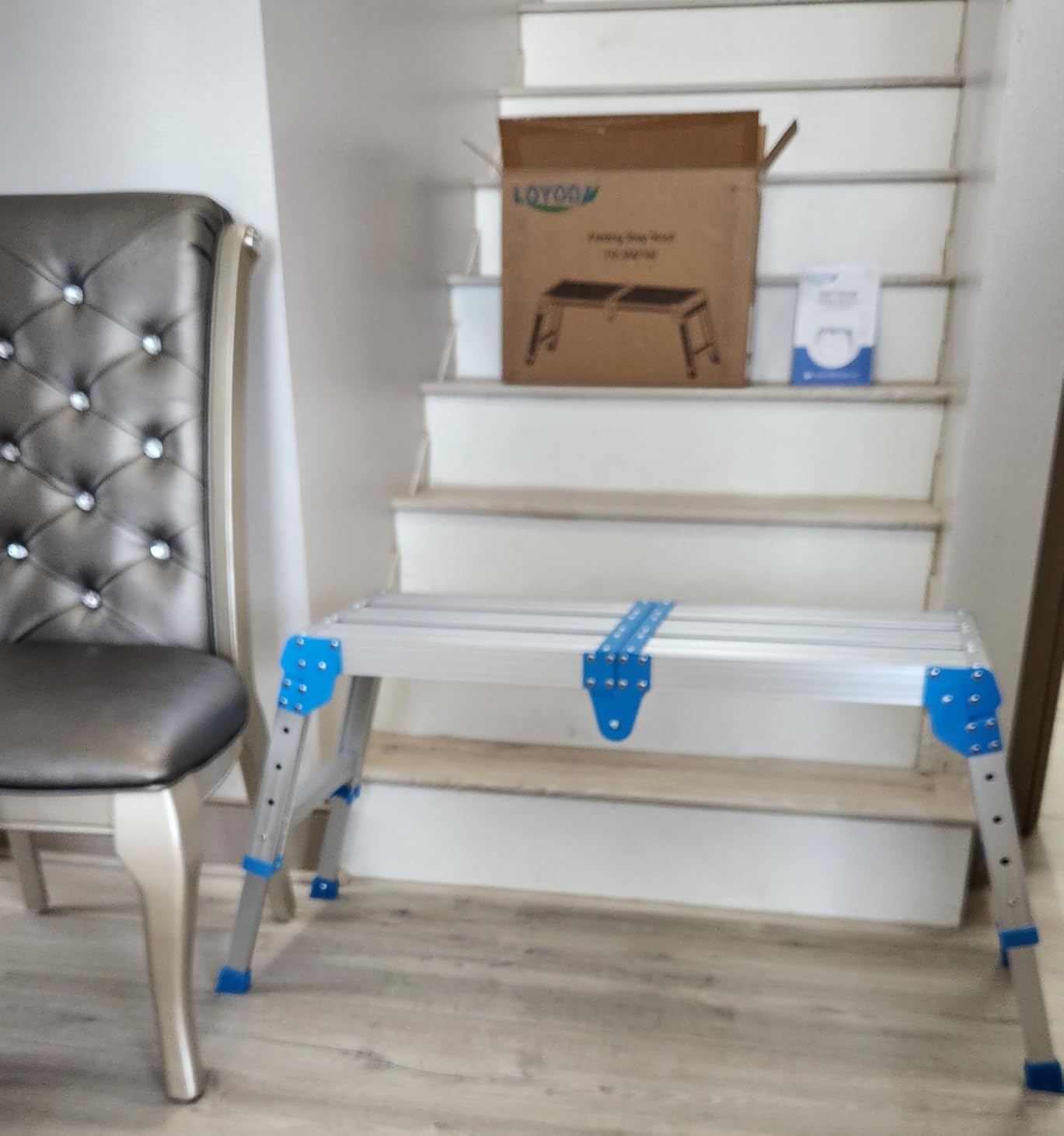 Loyoda Work Platform 500 lbs with One-Touch Automatic Fold, Larger, Blue customer photo 2