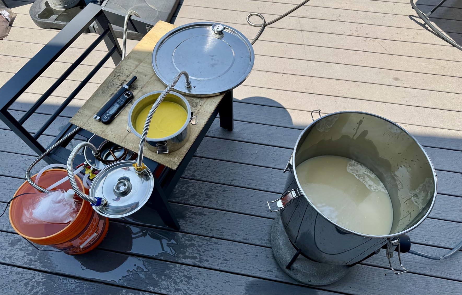 CAMMOO 3 Pots 13.2Gal/50L Moonshine Still Kit Complete with Thumper and Condenser, Thermometer, Submersible Pump, Stainless Steel Alcohol Distiller Home Brewing Kit for DIY Whiskey Wine Brandy customer photo 1