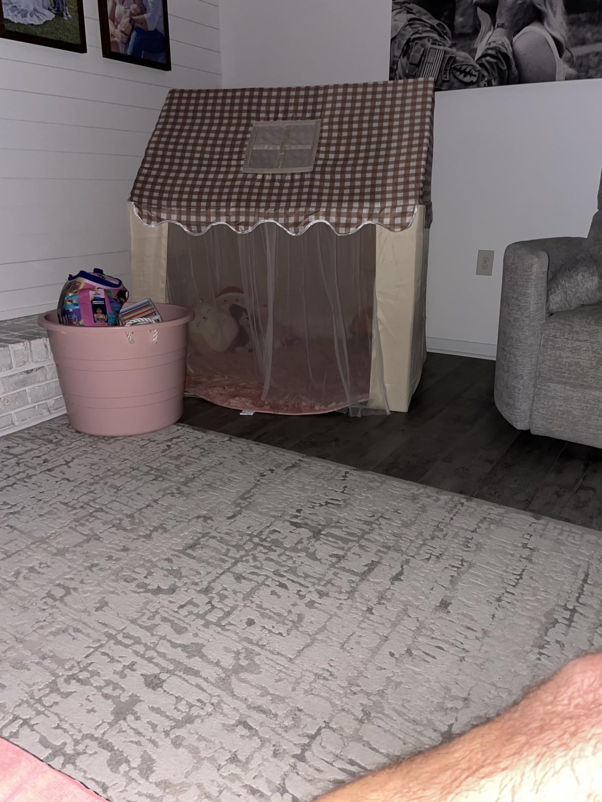 RONGFA Playhouse for Indoor & Outdoor, with Star Light, Flags and Carry Bag, Washable Kids Tent for Girls & Boys (Lattice Top) customer photo 1