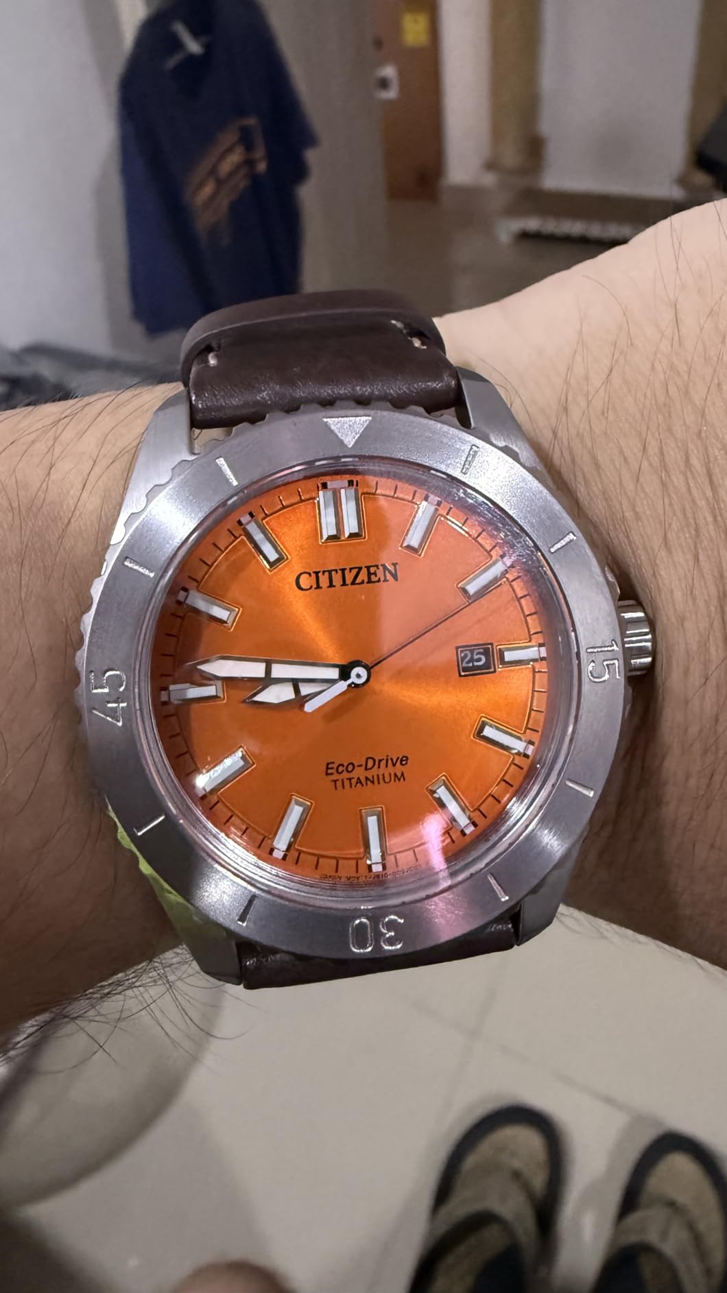 Citizen Men's Eco-Drive Brycen Sport Casual Watch, Silver-Tone Super Titanium Case, 3 Hand, Date customer photo 1