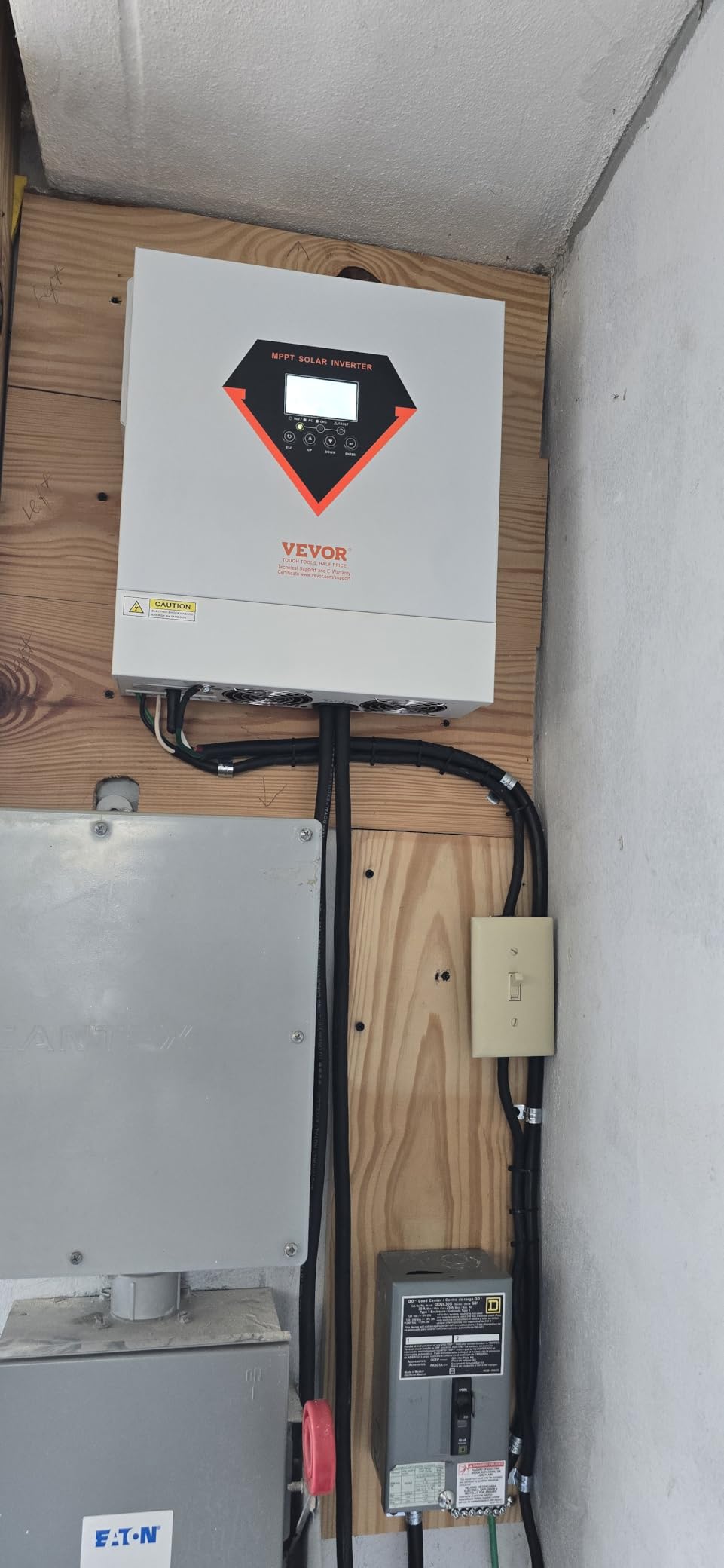 VEVOR Hybrid Solar Inverter, 3000W, Single Phase Pure Sine Wave Power Inverter, 24V DC to 110/120V AC, with Built-in 100A MPPT Solar Charge Controller, for Off-Grid System Lead Acid Lithium Battery customer photo 1