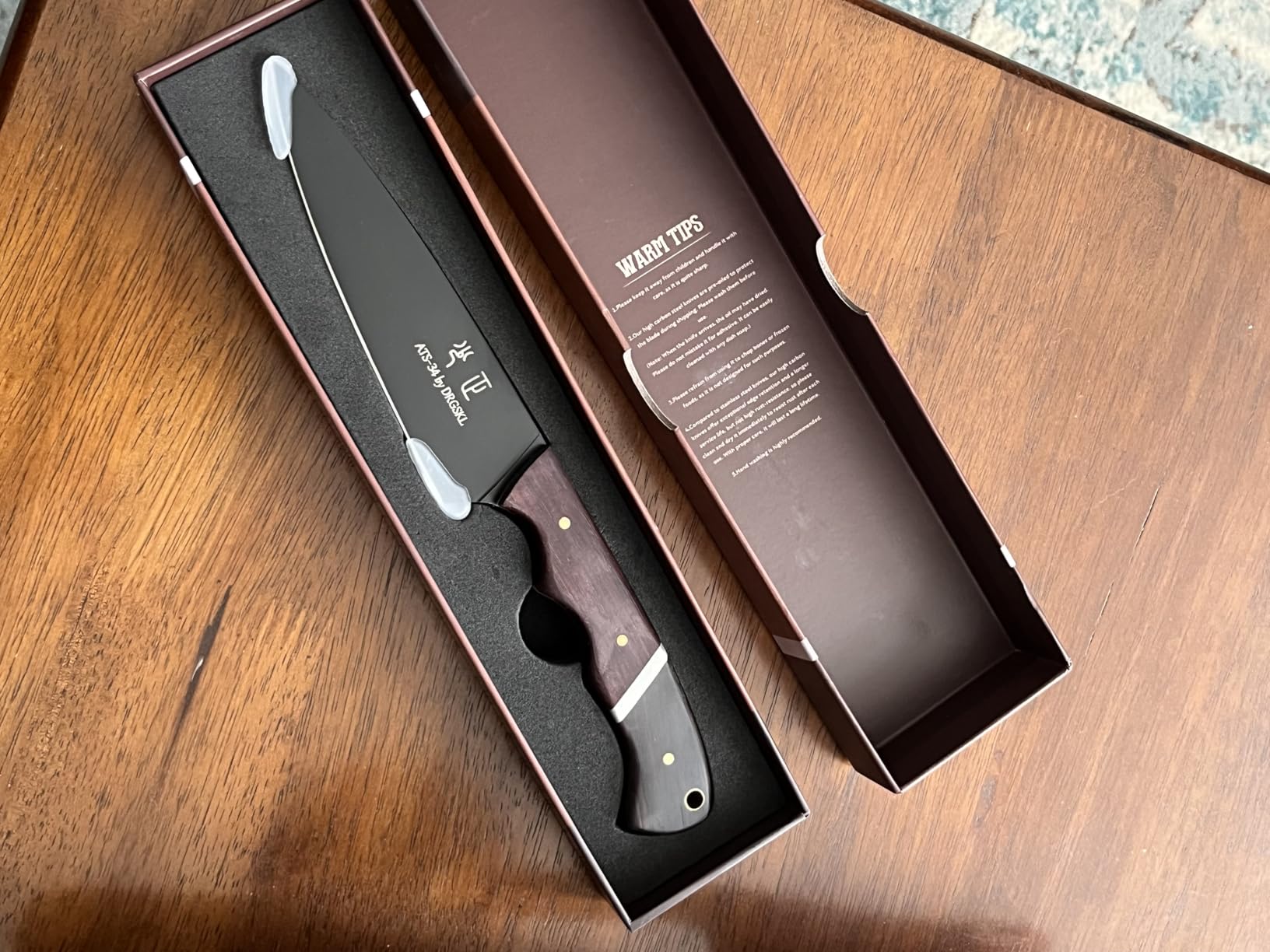 DRGSKL Santoku Knife 7 Inch - Japanese Chef Knife for Fish, Bunka Knife customer photo 2
