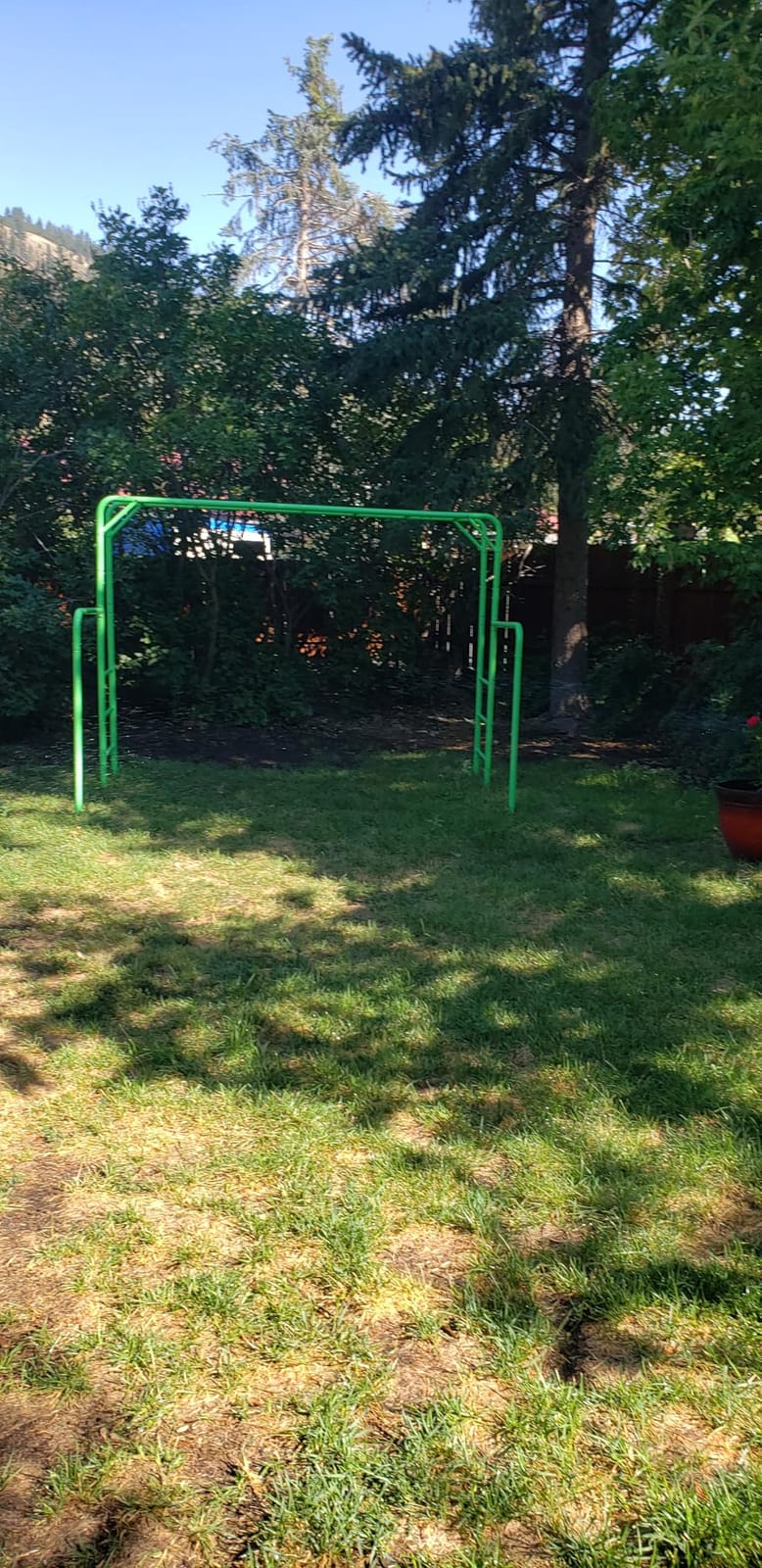 Outdoor Monkey Bar Set with Climbing Frame, Gymnastics bars, Playground Sets for Backyards, Metal Monkey Bars for Kids Ages 3 and Up, Backyard Playground Set with Powder Coated Steel, Blue customer photo 2