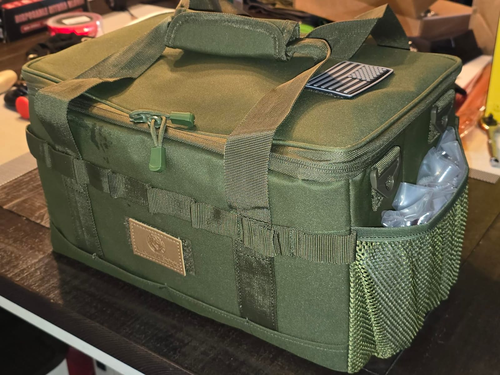 Tactical Camping Storage Bag 18L Tactical Utility Tote Bag Camping Cookware Organizer Trunk Organizer (Army Green) customer photo 1