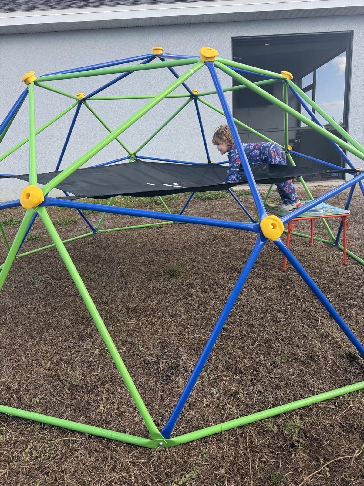 GVDV 10 FT Climbing Dome with Hammock, Jungle Gym for Kids, Green & Blue customer photo 2