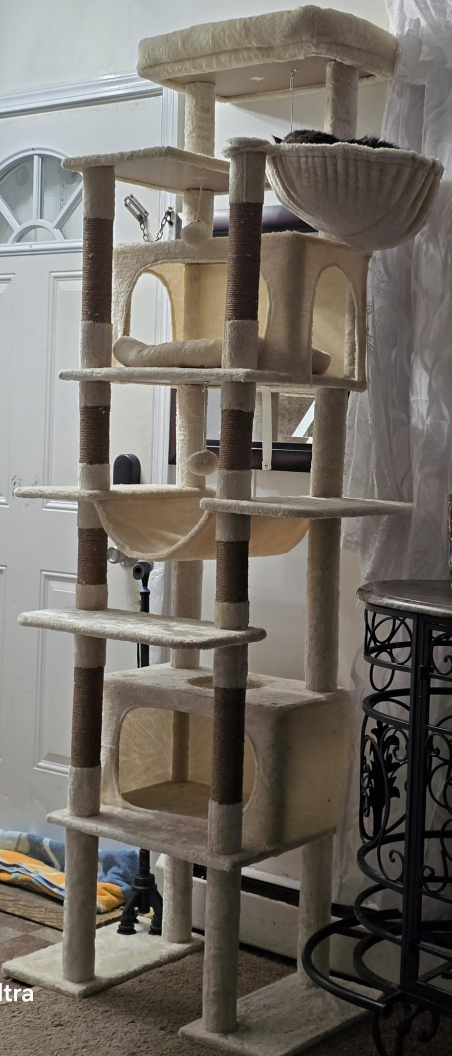 Globlazer Giant Tall Heavy Duty Cat Tower for Indoor Large Cats, F83B | XXL Multi-Level Large Cat Condo with 8 Scratching Posts, Hammock, 2 Cat Caves, 2 Platform, Dark Grey customer photo 1