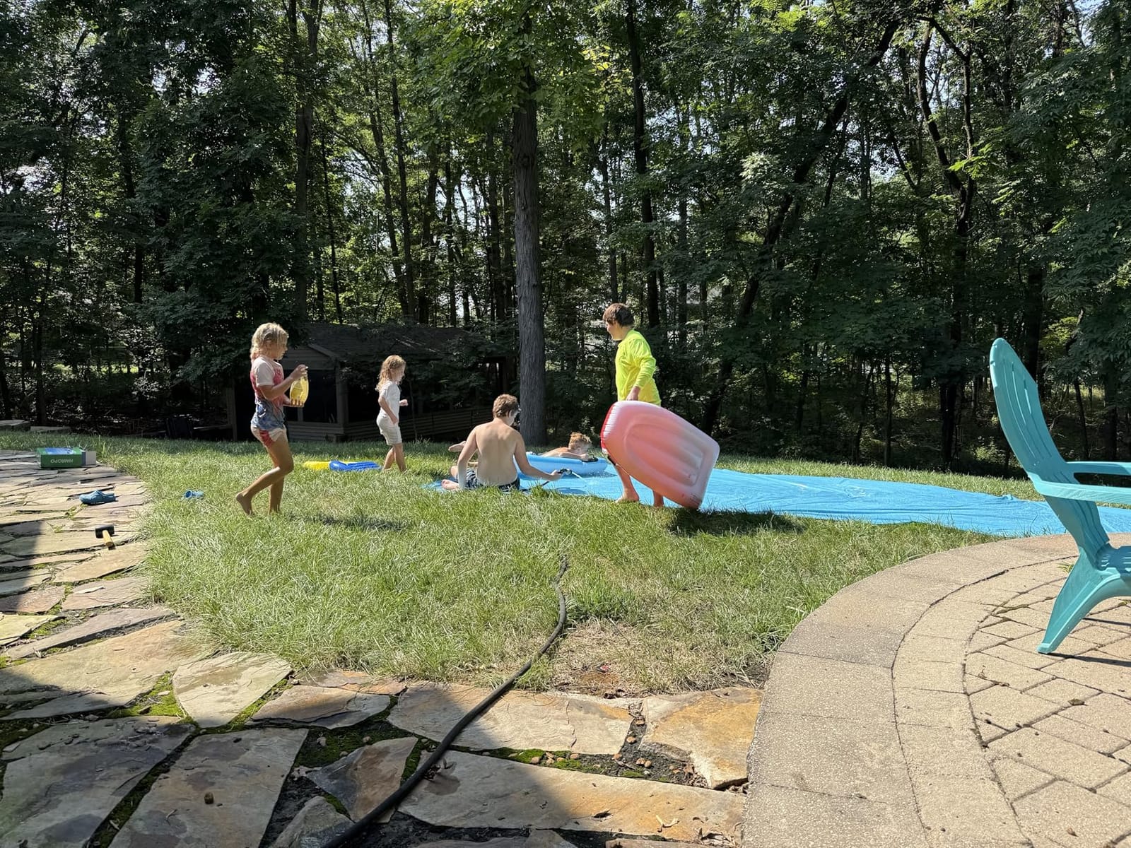 Slip Water Slide, 30FT Extra Long Heavy Duty Slip Lawn Water Slide for Kids Adults with 2 Bodyboards, Slip Water Slides for Kids Backyard Garden Summer Outdoor Water Toys Party Play customer photo 1