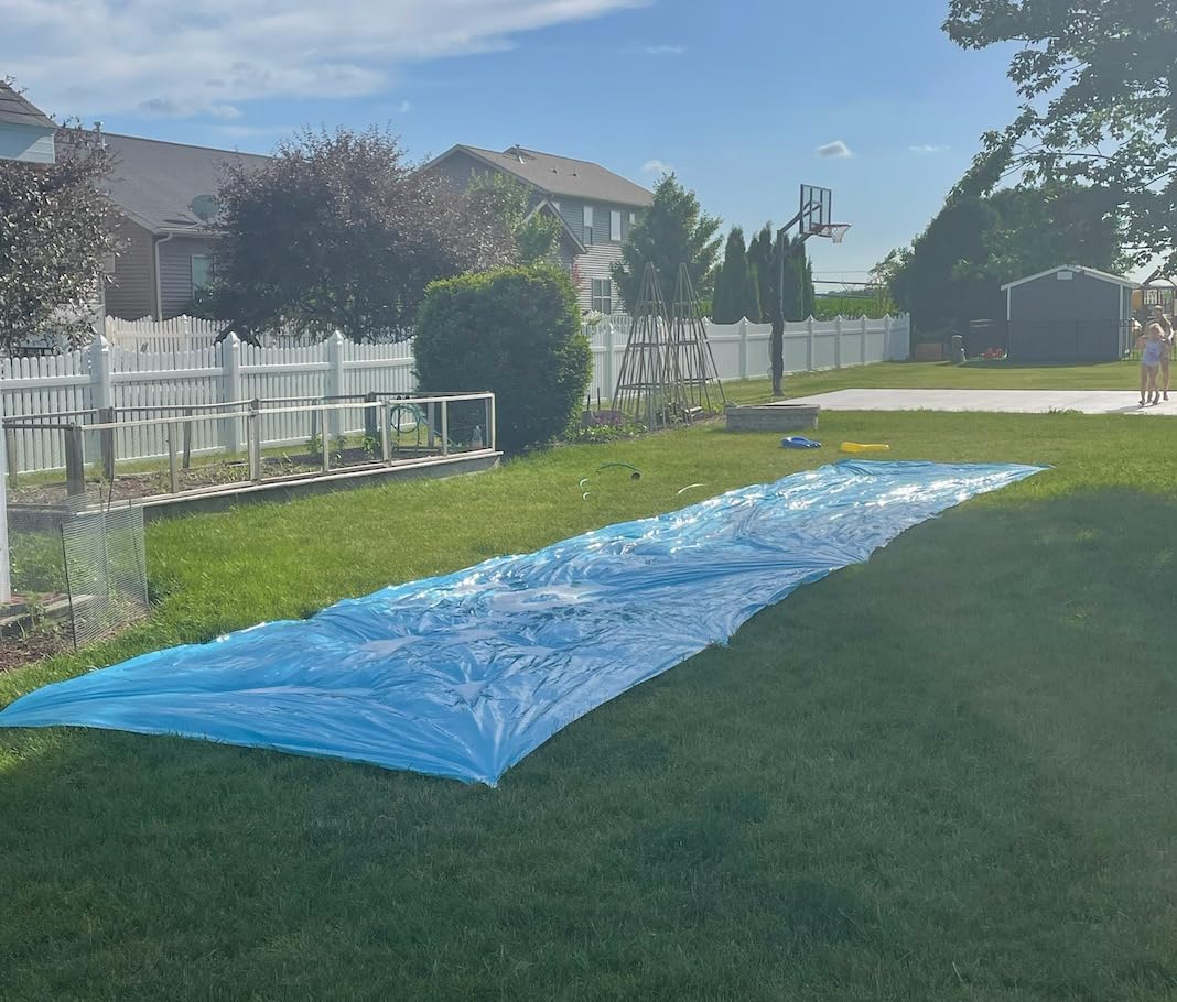 Slip Water Slide, 30FT Extra Long Heavy Duty Slip Lawn Water Slide for Kids Adults with 2 Bodyboards, Slip Water Slides for Kids Backyard Garden Summer Outdoor Water Toys Party Play customer photo 2