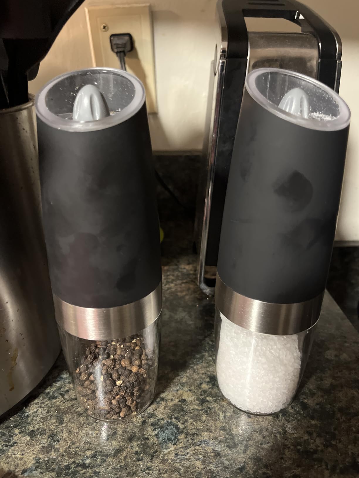 Battery Operated Salt And Pepper Grinder Set 2 Pack (Black) | Gravity-Activated Automatic Grinder With LED Light & Adjustable Coarseness, Each Uses 6 AAA Batteries, Kitchen Daily Seasoning customer photo 1