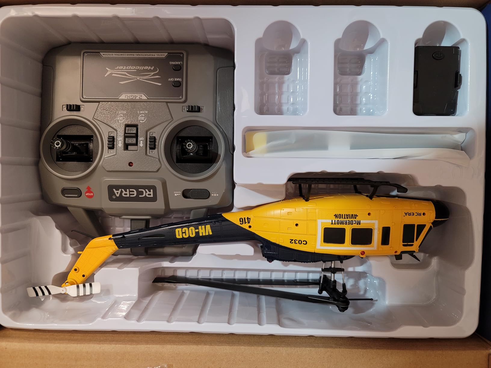 RC ERA C032 UH-1 Huey Helicopter - Remote Control Helicopters for Adult, 1/48 Scale 2.4G 6CH Gyro Stabilized Aircraft with Altitude Hold & Optical Flow, 3D Stunt Drone (Yellow) customer photo 1