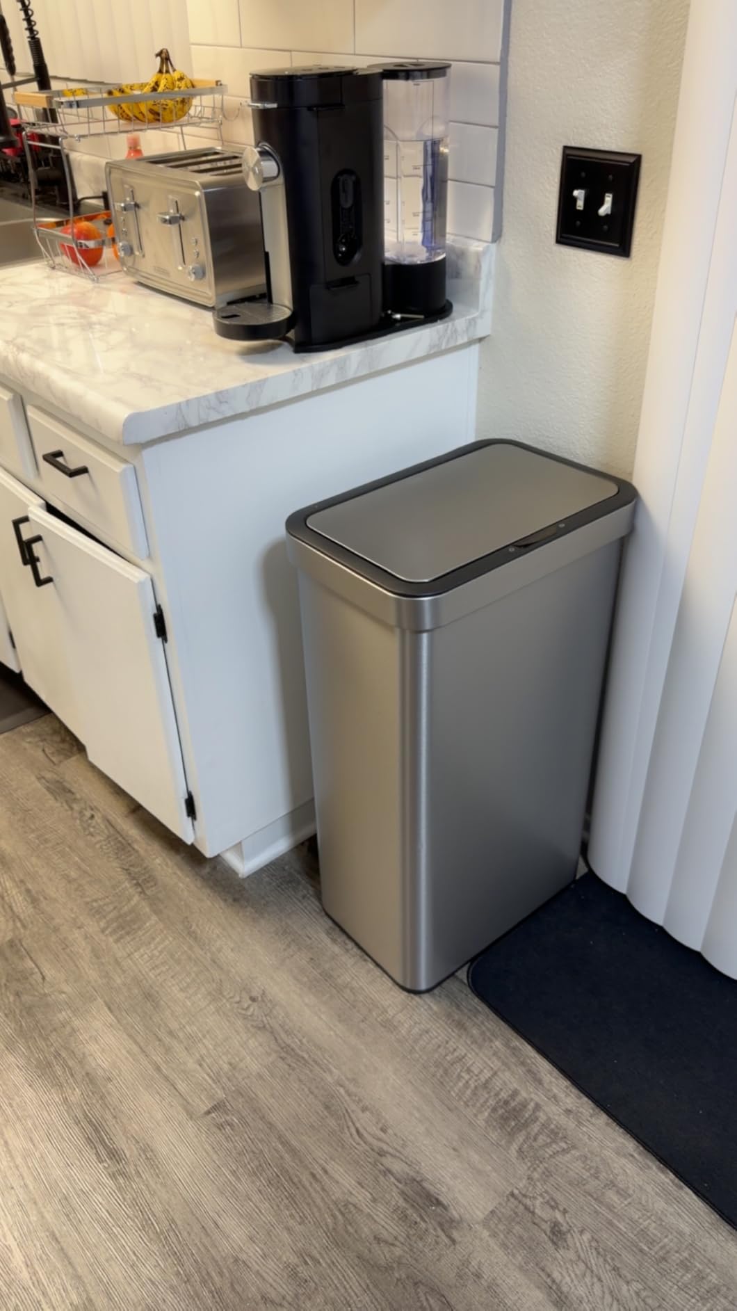 EKO Nova Sensor Trash Can, 21 Gallon/80 Liter Stainless Steel Rectangular Touchless Motion Sensor Trash Can or Recycling Bin, Matte Metallic customer photo 2