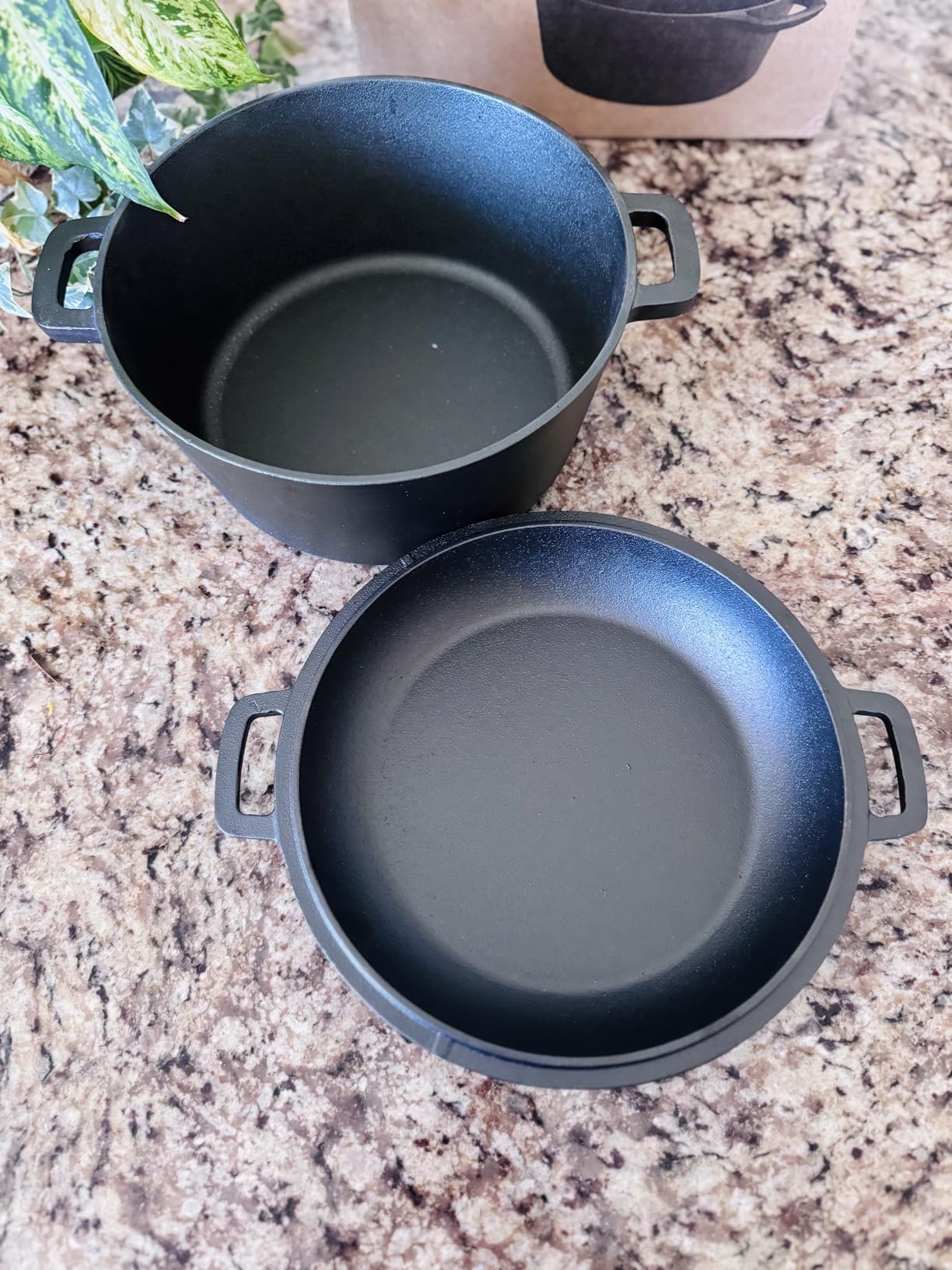 Vivicreate 5 QT Cast Iron Dutch Oven 2 in 1 Pre Seasoned with Skillet Lid Oven Safe Campfire Baking Sourdough Bread Camping Cookware customer photo 1