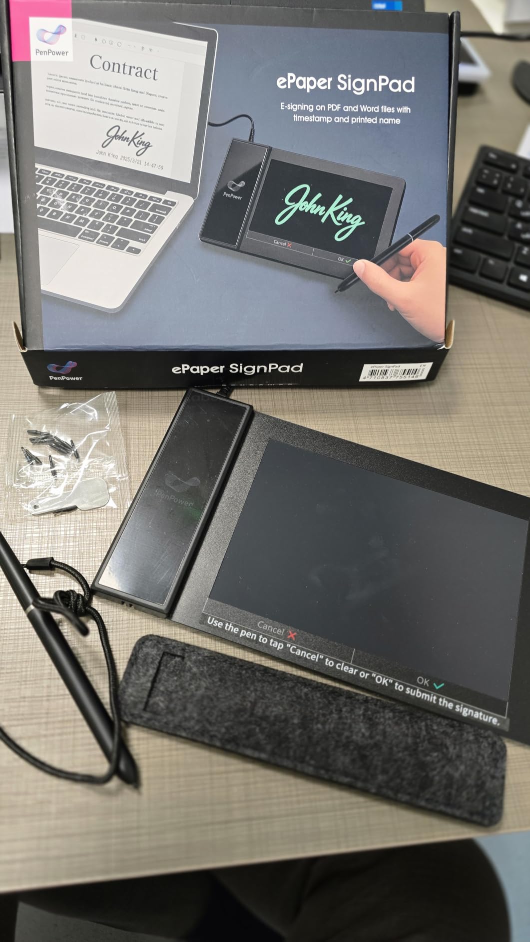 PenPower ePaper SignPad - e-Signature on MS Word, PDF, JPG and PNG with timestamp customer photo 1