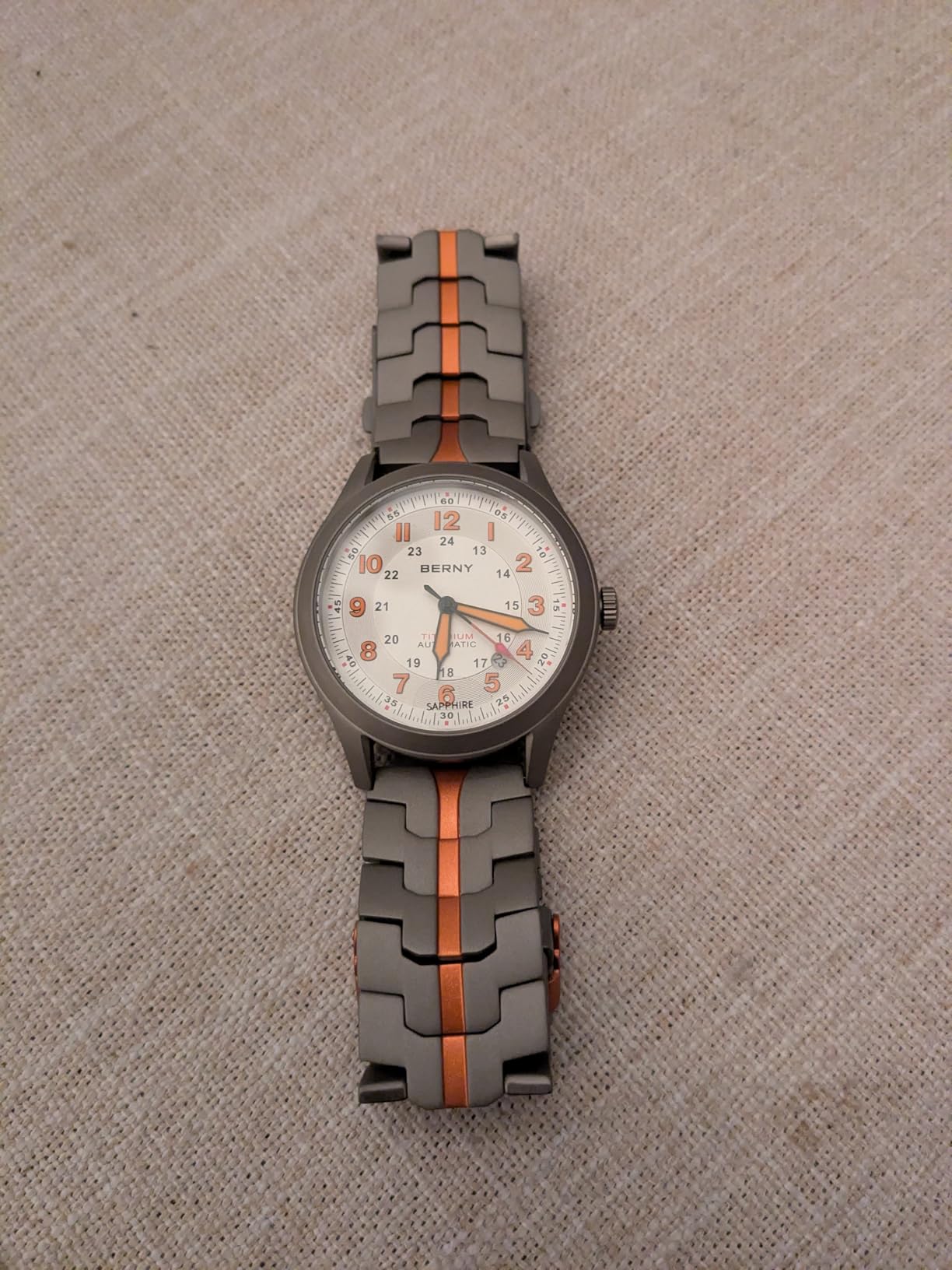 BERNY Titanium Automatic Watch, 10ATM Waterproof Men's Military Field Watch customer photo 2