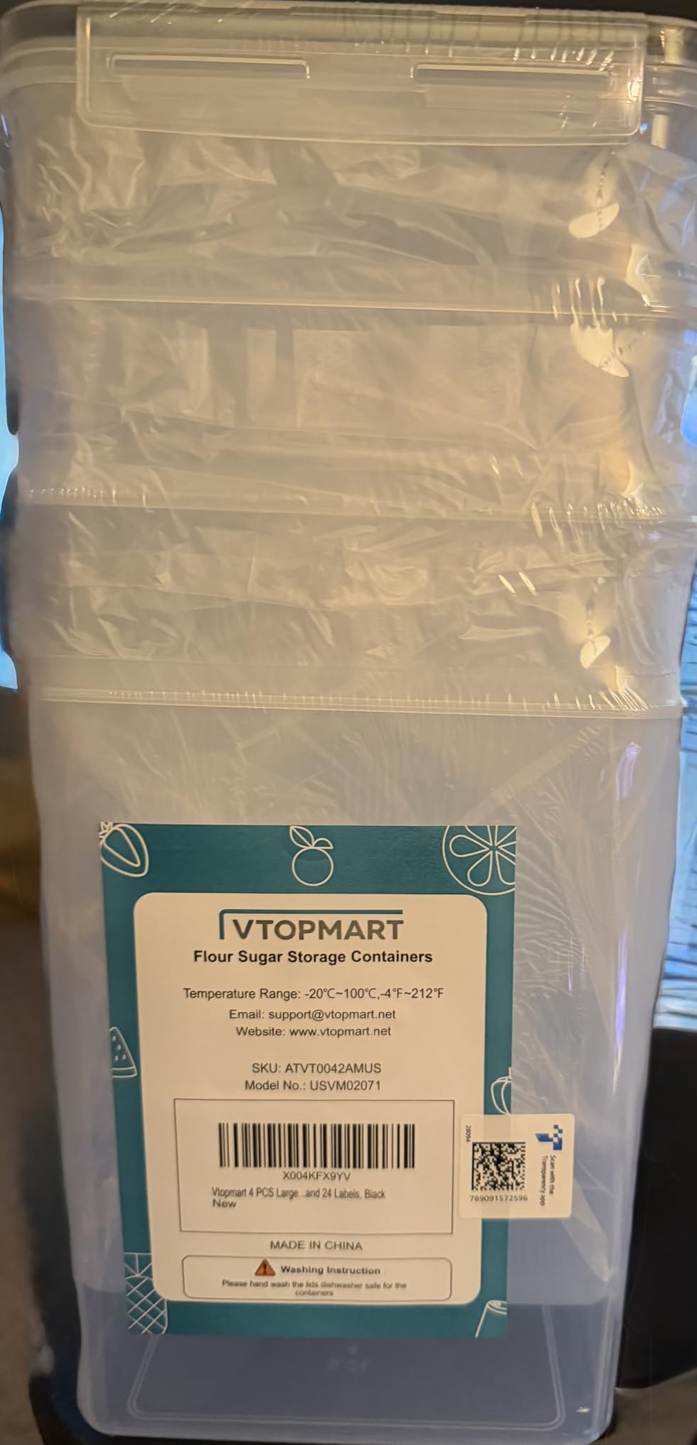 Vtopmart 9.5L Flour Sugar Storage Containers, 2 Pack, Each Fits 12.5 lb | Each for 12.5 lb Flour, Airtight Seal, Multiple Sizes, BPA Free, Food Grade Material, Dishwasher Safe (Not Lids) customer photo 1