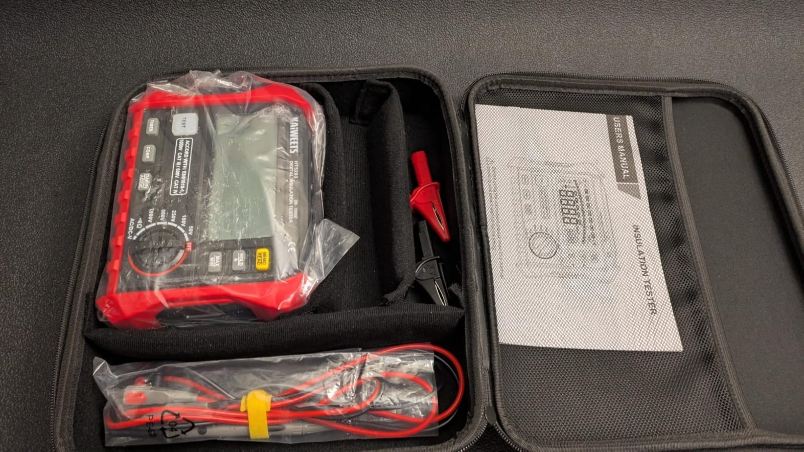 KAIWEETS Megohmmeter Insulation Tester 3M Ohm-100G Ohm 1000V DAR/PI Pro Ohm Meter | 5 Range AC/DC Volt Test, with Case, Pass/Fail, Threshold Comparison, Large Backlit LCD, Data Hold, for Motor Solar HVAC customer photo 2