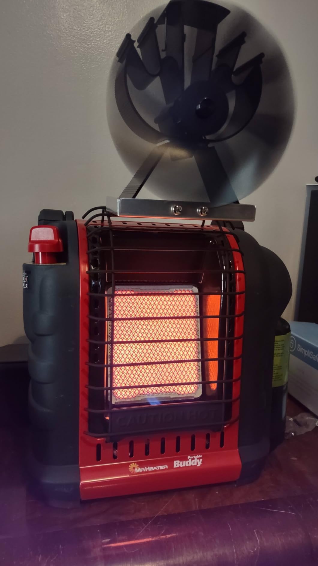 Tomersun Wood Stove Fan 8 Blades Heat Powered, Tomersun Fireplace Fan Woodstove fan (Included Bracket), Wood Burning Stove Non Electric Thermoelectric Thermal Fan w/Thermometer customer photo 1