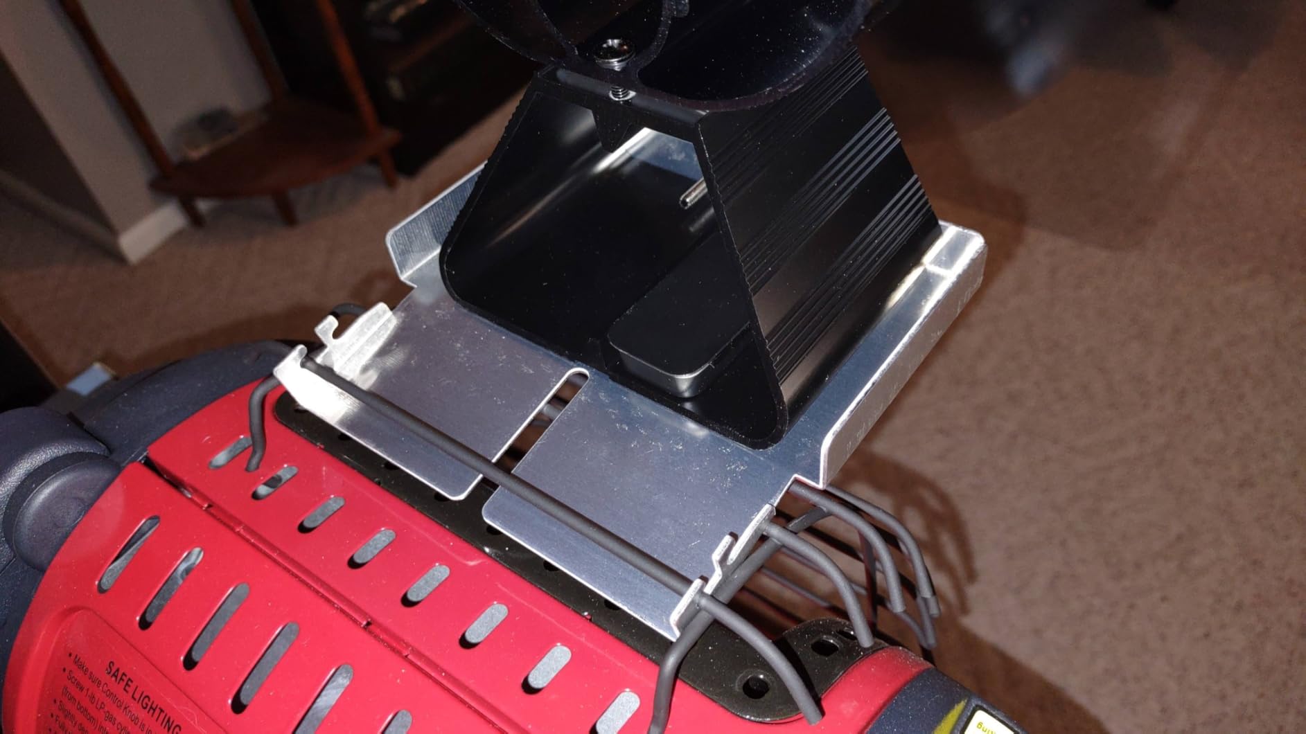 Tomersun Wood Stove Fan 8 Blades Heat Powered, Tomersun Fireplace Fan Woodstove fan (Included Bracket), Wood Burning Stove Non Electric Thermoelectric Thermal Fan w/Thermometer customer photo 2