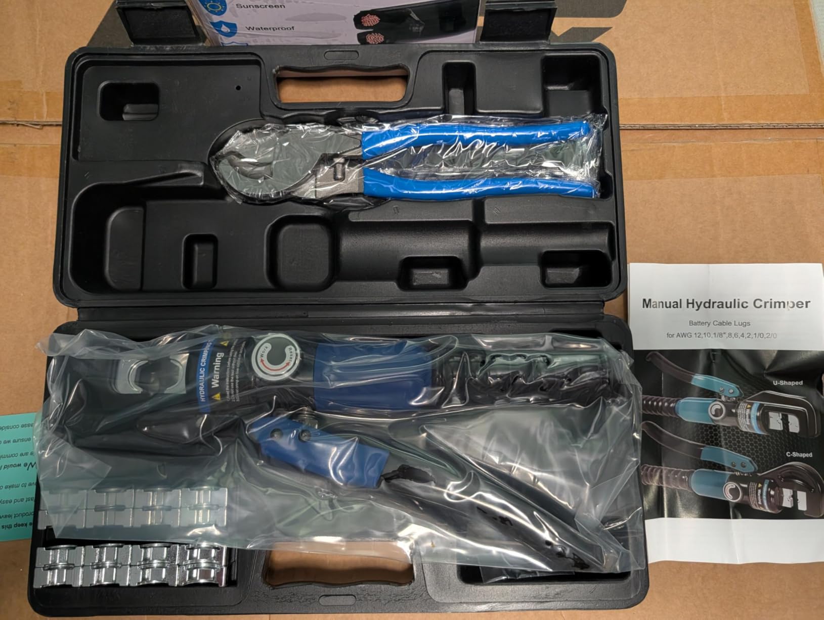 Solsop Hydraulic Crimping Tool 10 Ton with 9 Hex-Dies, 12–2/0 AWG customer photo 1