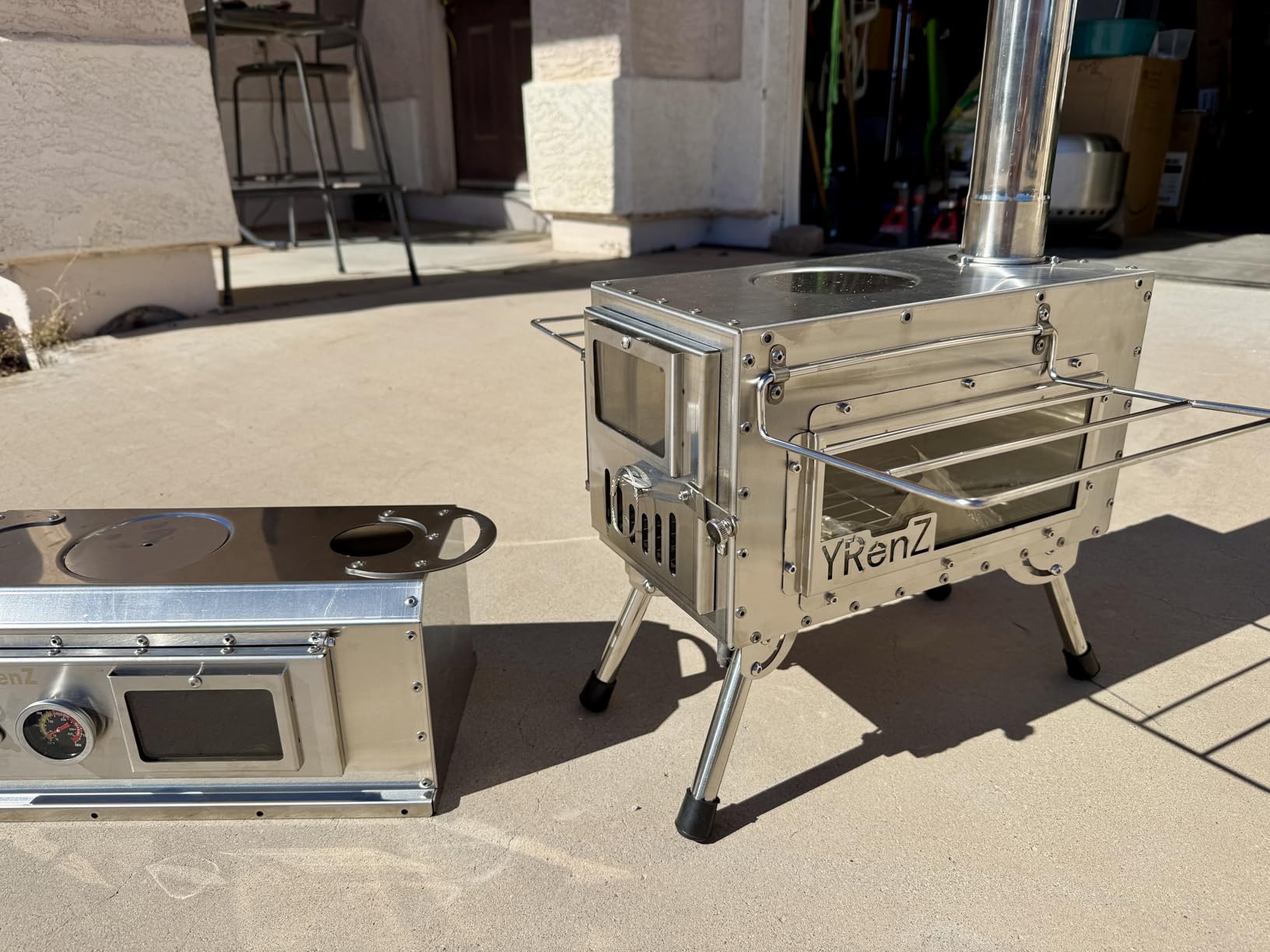 Tent Stove Wood Stove with Oven - 2-in-1 Dual-Use Outdoor Camping Oven for Tent Cooking, Stainless Steel High Temperature Stove, Glass Door, Anti-Slip Feet, Full Accessories customer photo 1