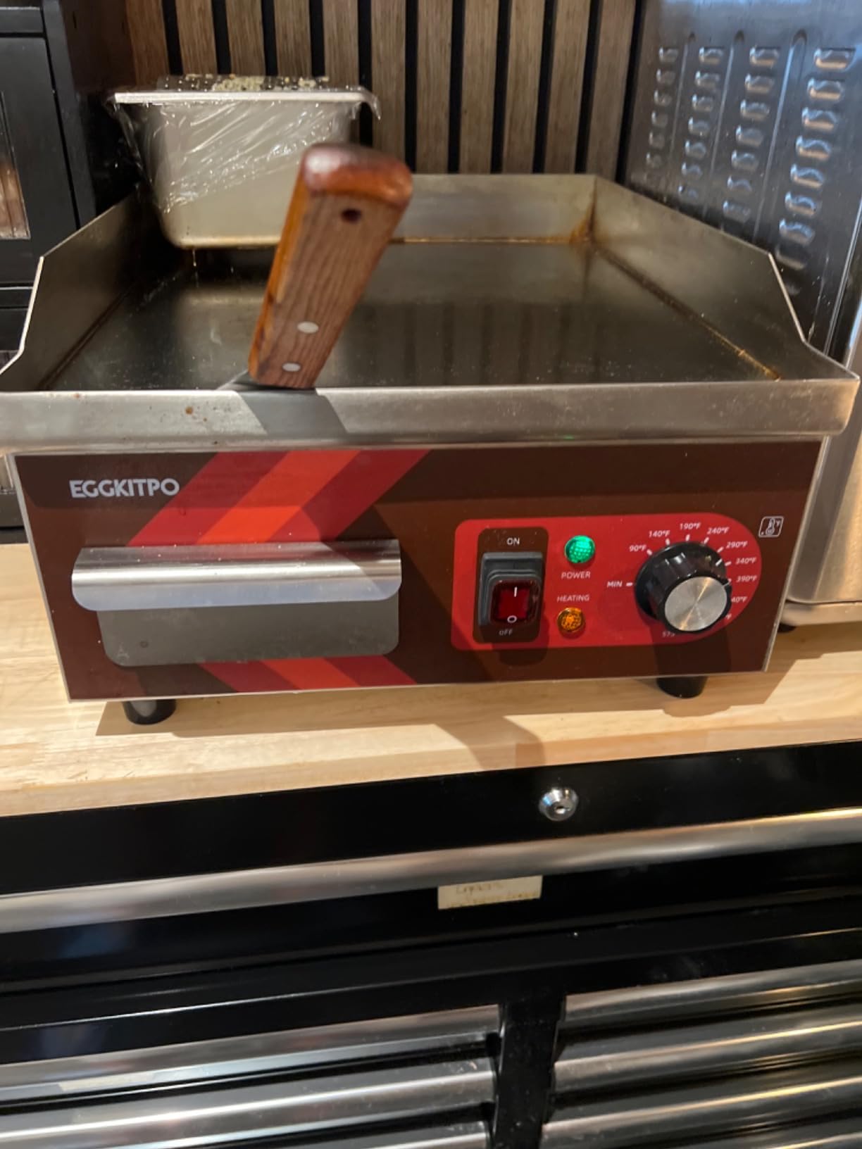 EGGKITPO 36 Inch CSA Certified Commercial Propane/Natural Gas Griddle Manual Controls 90,000 BTU Countertop Flat Top Grill Hot Plate with Independeent Knob 3 Burners Teppanyaki Grill for Restaurant customer photo 2