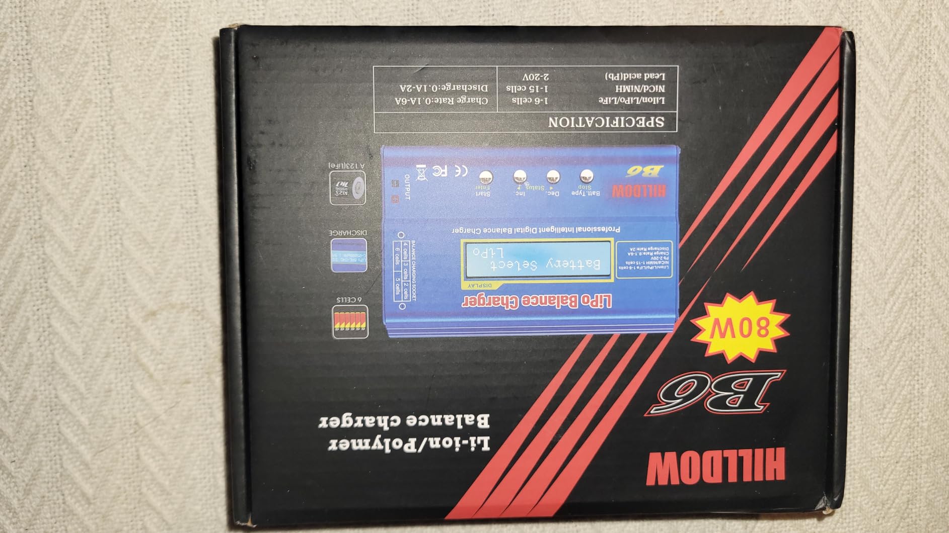 B6 Lipo Battery Charger 80W Mini Balance RC Battery Charger/Discharger with Power Supply for Lipo/Li-ion/Life(1-6s) NiMh/NiCd (1-15s) Pb RC Lipo Battery Charger with LCD Display customer photo 1