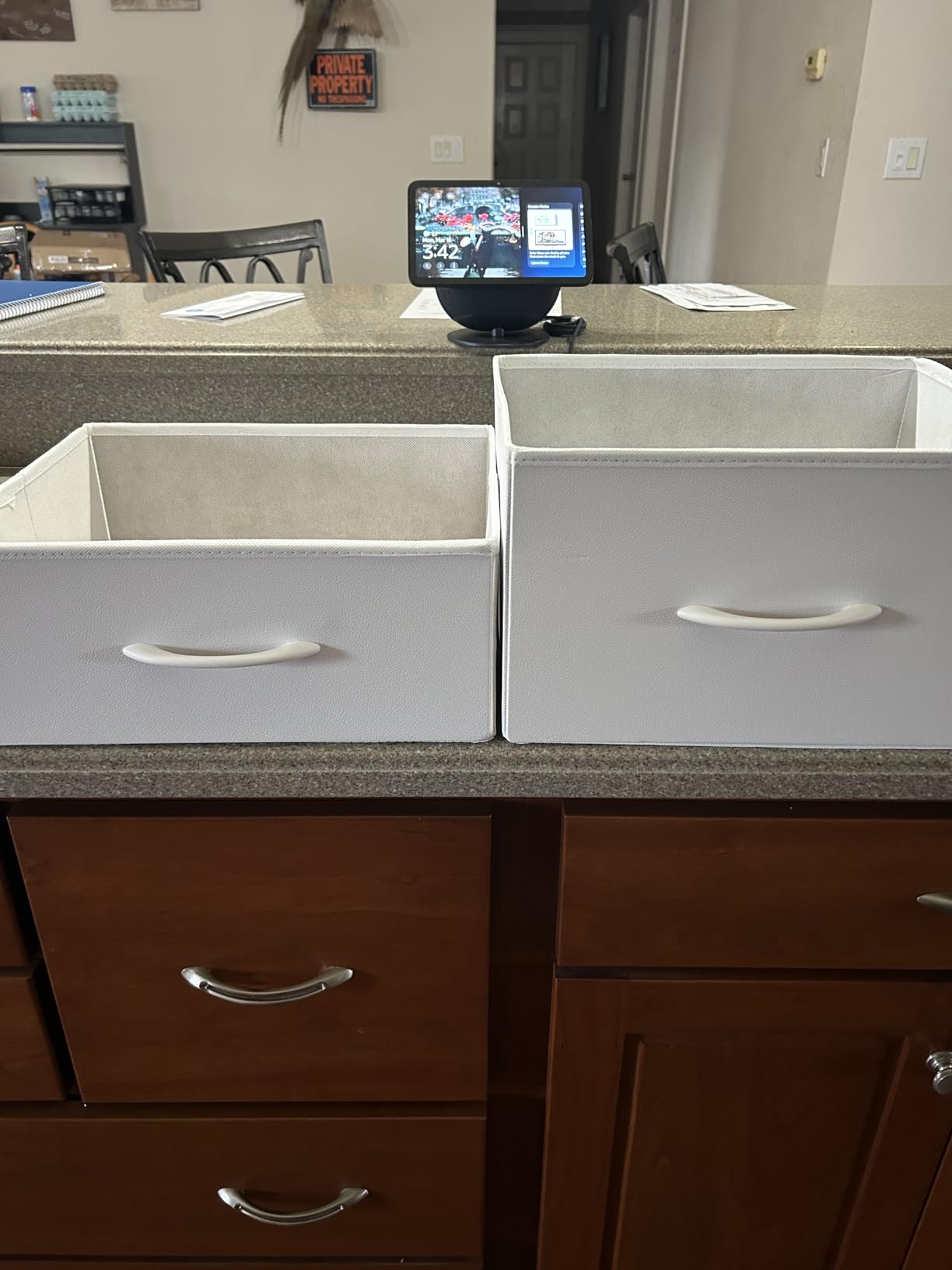 SONGMICS Nightstand with Charging Station, 2 Fabric Drawers customer photo 2