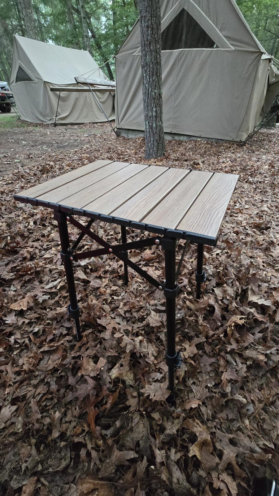 Odoland Portable Camping Table, Folding for Beach Outdoor Adjustable Height | 16.5