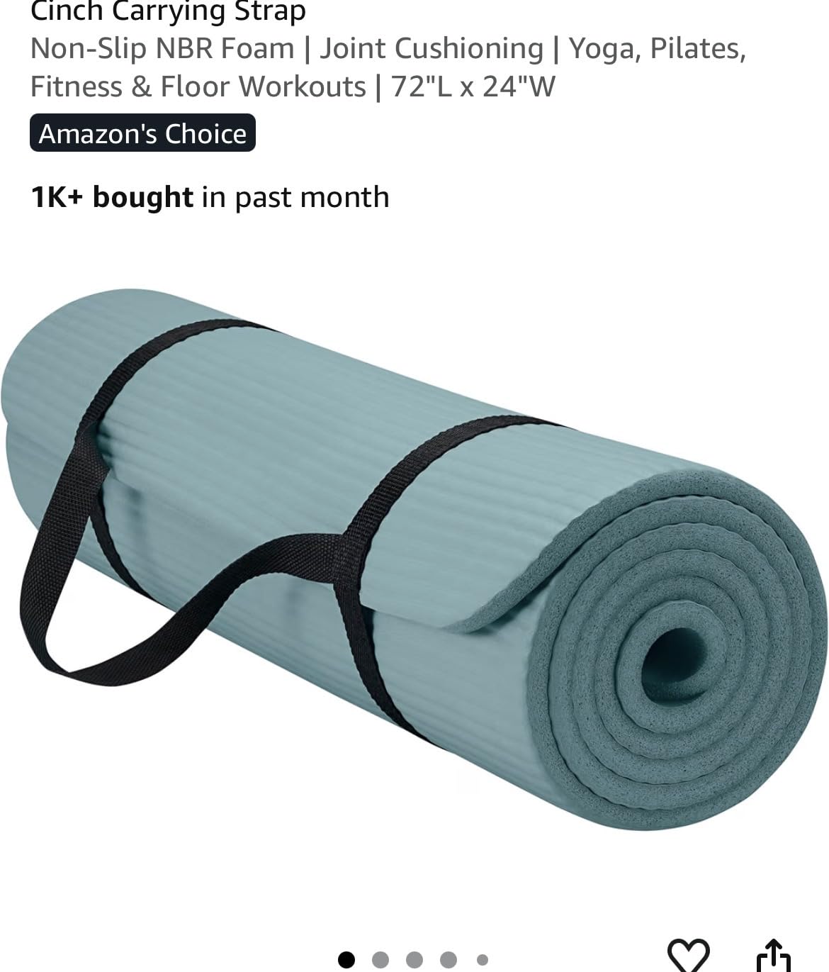 Gaiam Thick Yoga Mat, Exercise & Fitness Mat with Easy-Cinch Carrying Strap customer photo 2
