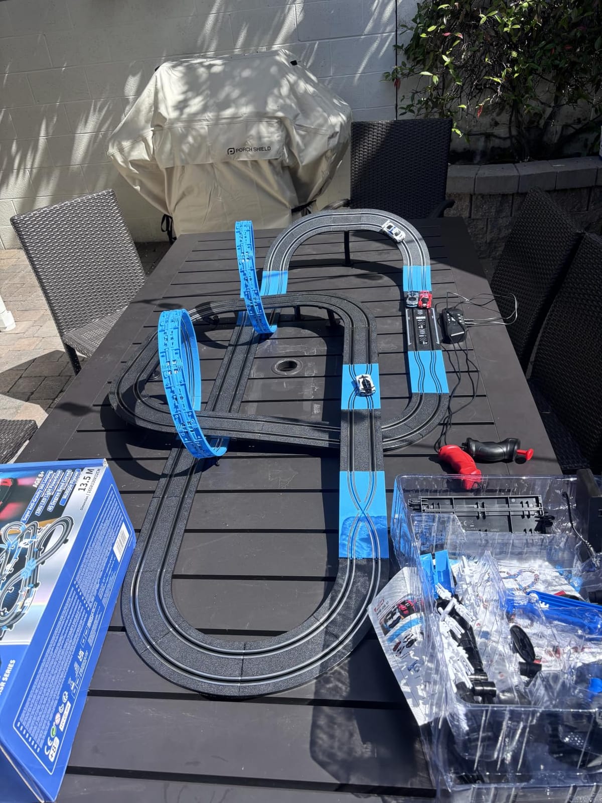 AGM MASETCH Slot Car Racing Set with LED Lap Counter, High Speed, Fuel Pit Stop, Voice Feedback, 4 Licensed Cars, 13.5m (44ft) Track, Electric or Battery Powered for Kids & Adults customer photo 2