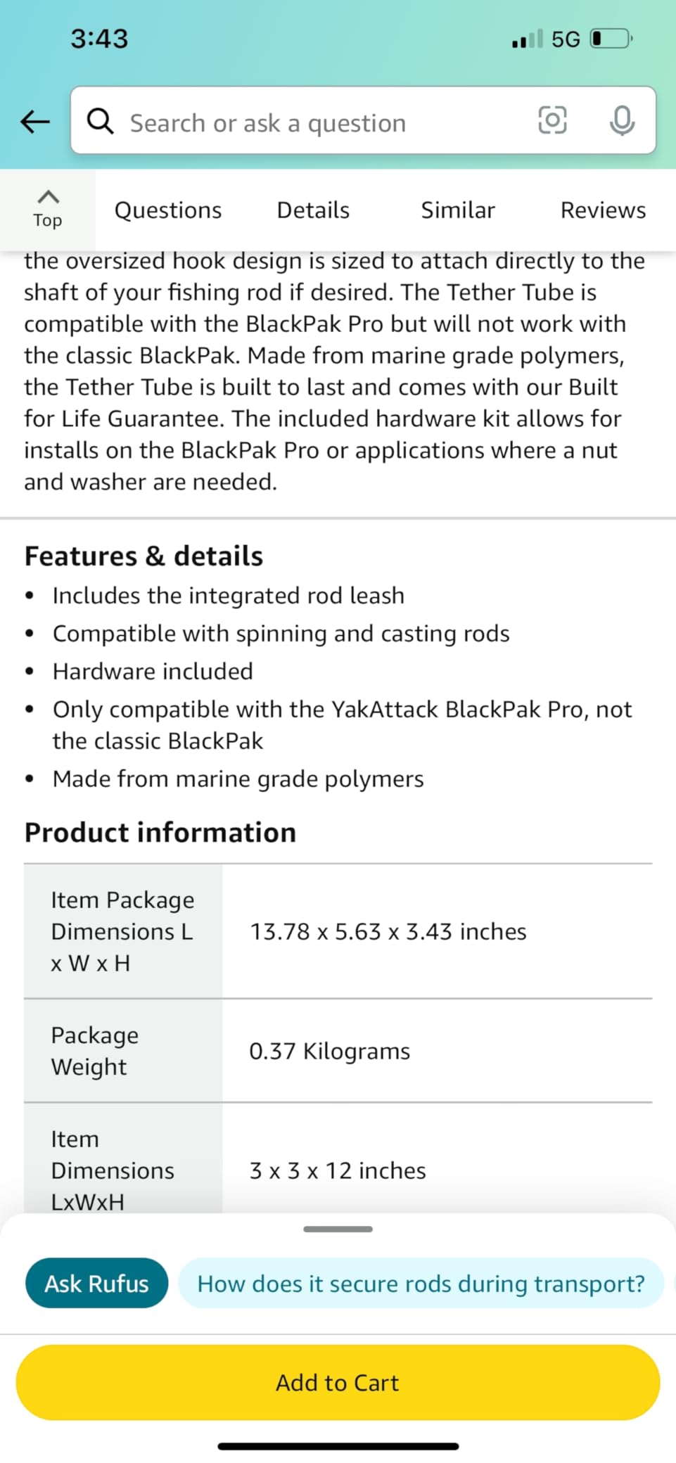 YakAttack TetherTube Rod Holder 2 Pack - Spinning & Casting Rod Compatible customer photo 1