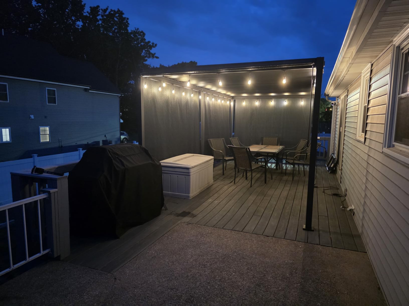 MIRADOR 80S 10'x12' Louvered Pergola with 10FT Shade Screen for Outdoor Deck Lawn Garden Backyard Patio Porch,Charcoal customer photo 1